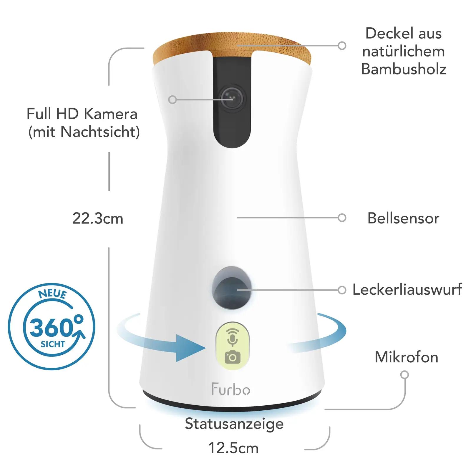 Furbo koerakaamera 360° vaatega — reaalajas jälgimine ja – pilt 9