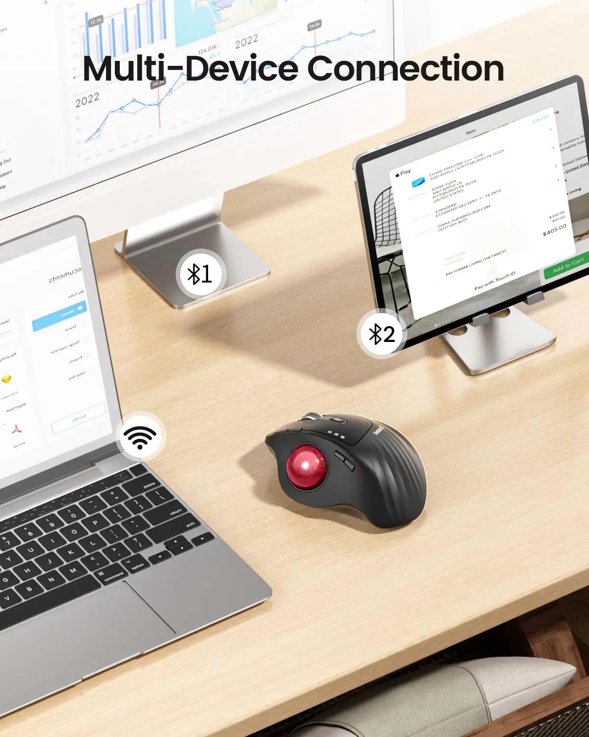 ProtoArc ergonoomiline Trackball-hiir – patareivaba kontoriks – kasutusnäide