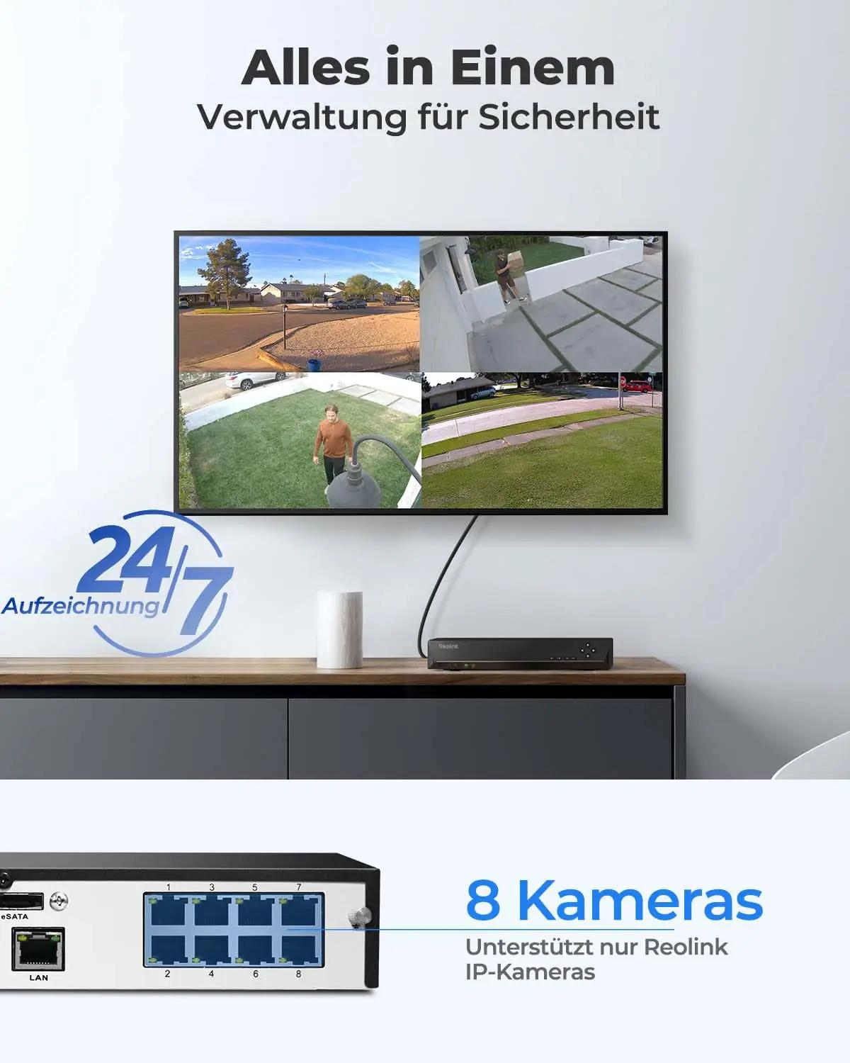 Reolink turvaline 8CH 4K PoE NVR salvesti – 2TB kõvaketas – detailne vaade