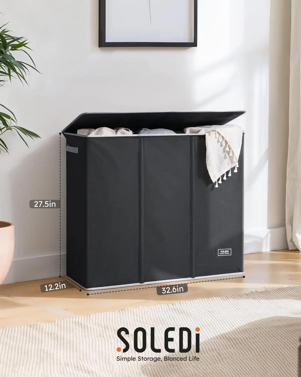 SOLEDI suur 180 L pesukorv pealiskattega — organiseeritud kodu – pilt 8