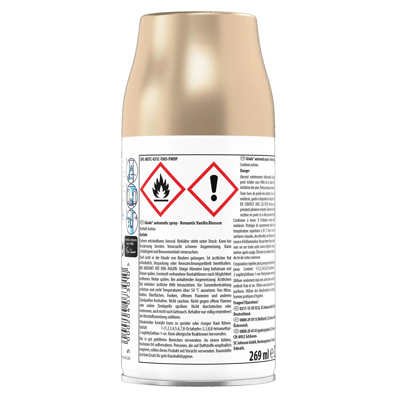 Glade lõhnaaine täitepakend romantilise vaniljega — 4×269 ml – detailne vaade