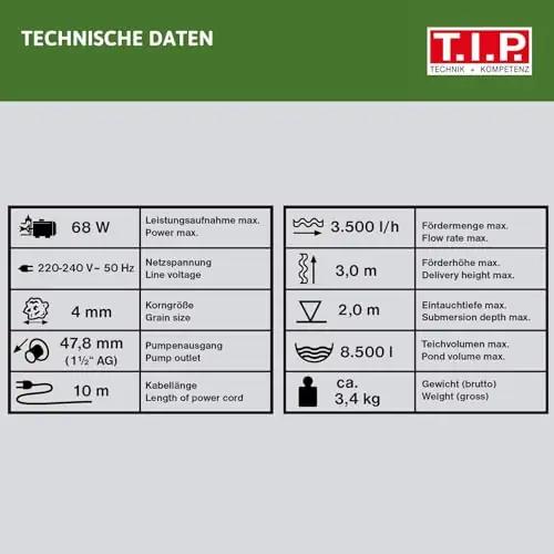 T.I.P. aiamõju veepump – energiasäästlik 3500 l/h vool – pilt 15