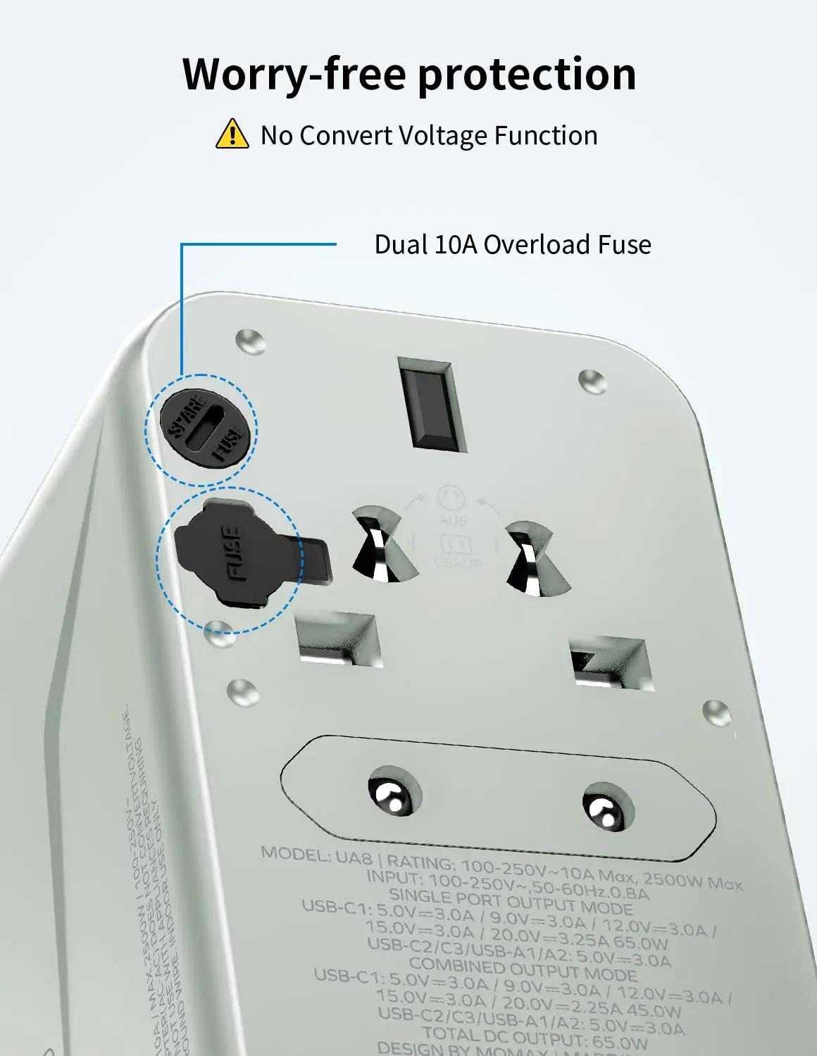 MOMAX universaalne reisivooluadapter 70W GaN — kompaktne ja – pilt 8