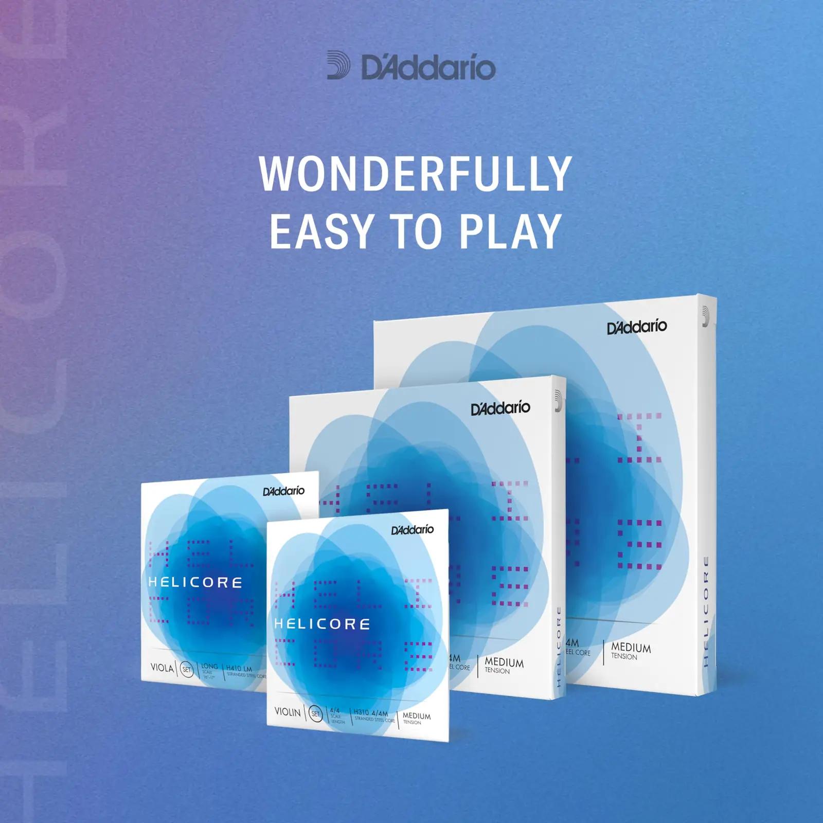 D’Addario terassõlmed viiulile – vastupidav komplekt H310 – detailne vaade