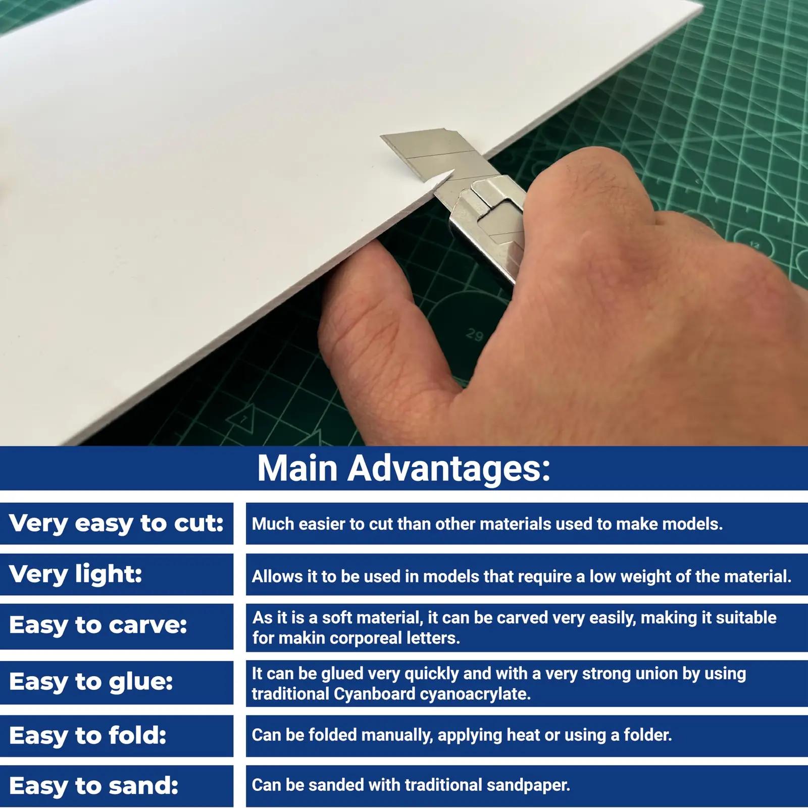 Cyanboard matt PVC-plaadid 6 tk — kerge ja vastupidav A4 – kasutusnäide