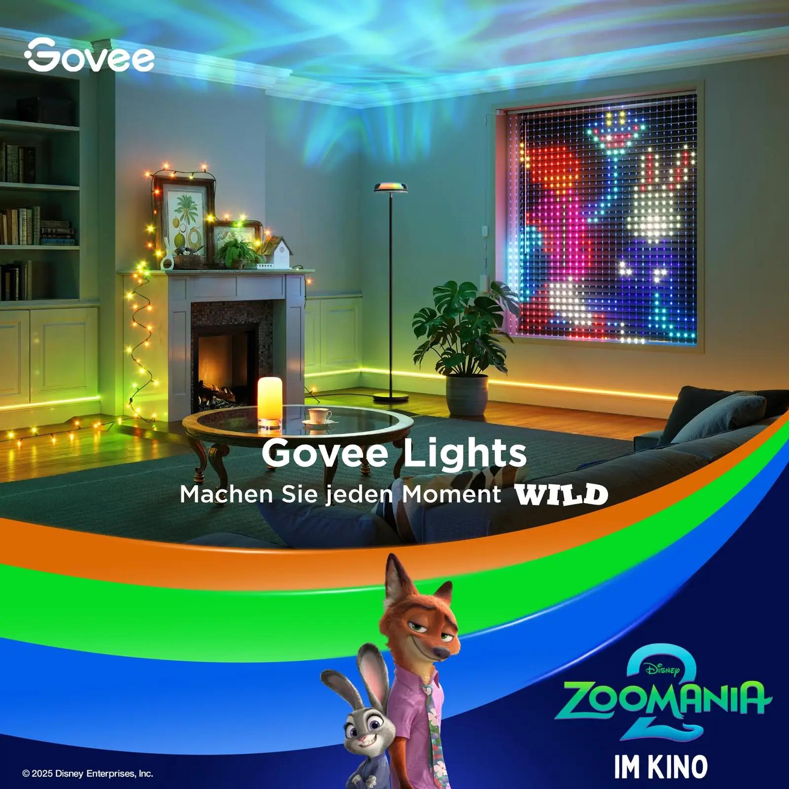 Govee LED-virtenurk 1,5×2 m — RGBIC dekoratiivvalgus kingituseks – kasutusnäide
