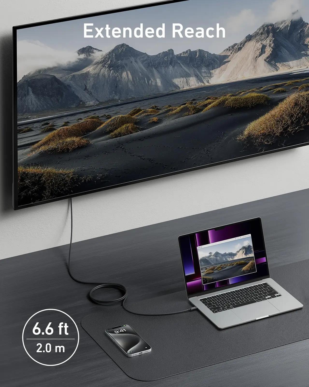 Anker tugev Thunderbolt 4 kaabel 2 m – kiire laadimine – pilt 6