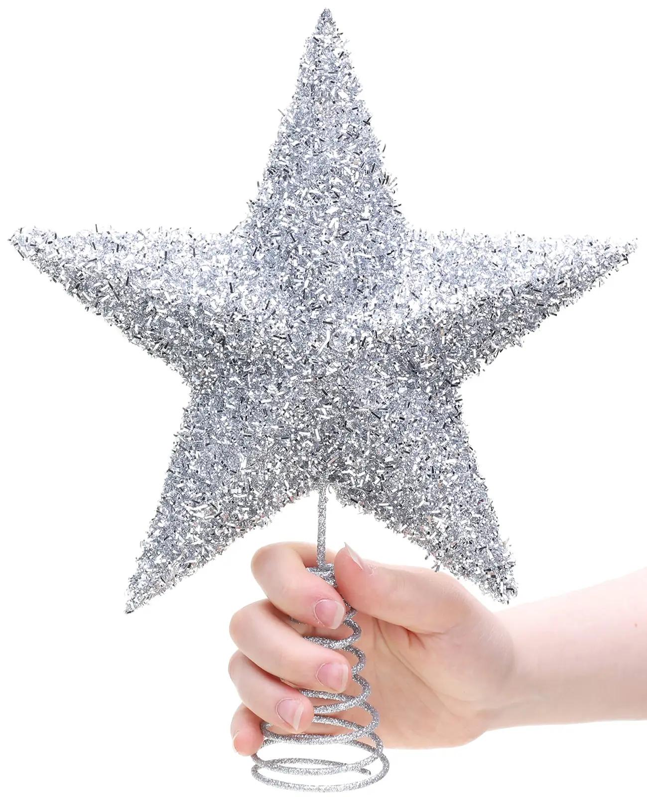 Christmas Concepts hõbedane 28 cm kuuseotsakroon — elegantne – pakend ja tarvikud