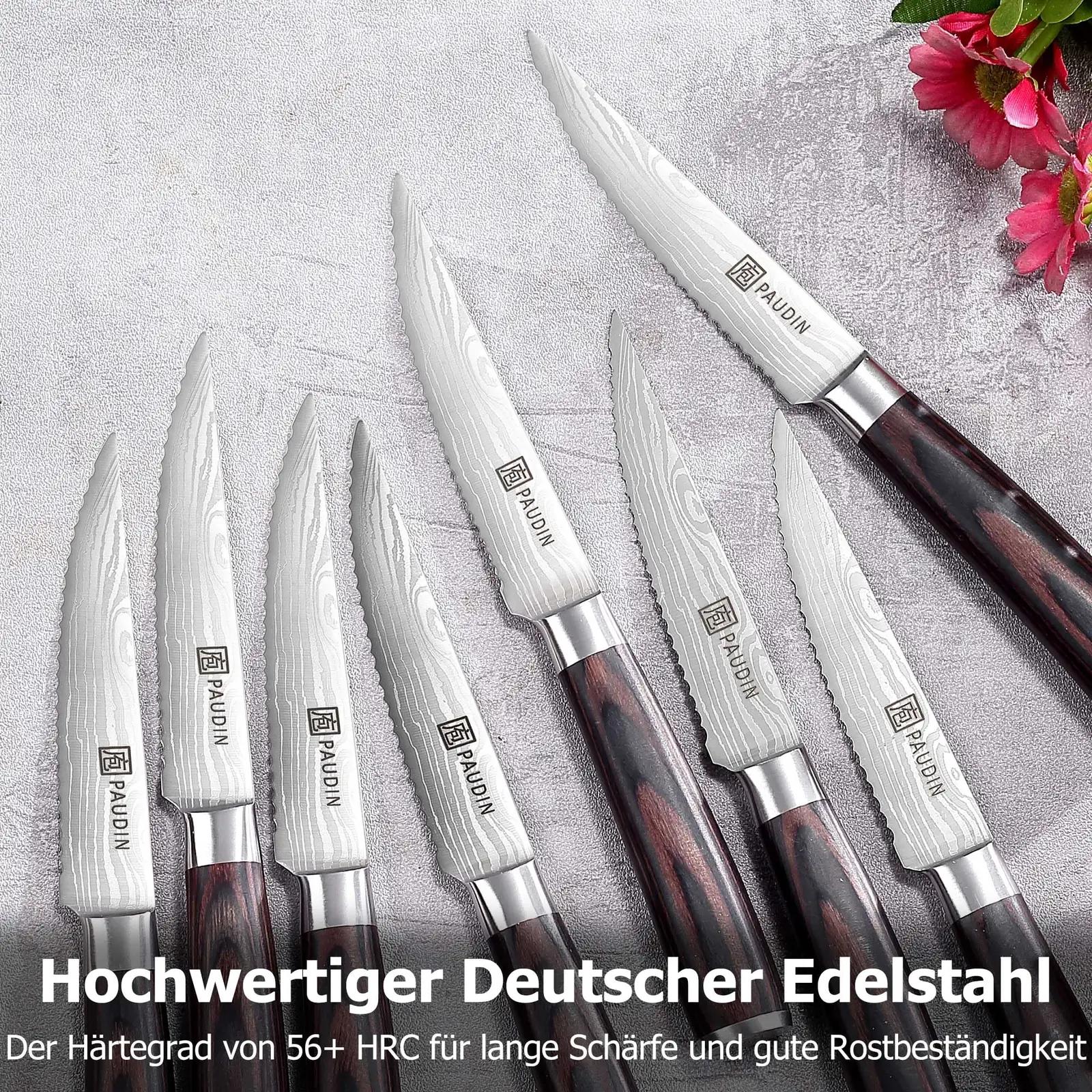 PAUDIN roostevabast terasest 8-osaline steak-nugade komplekt – lisavaade