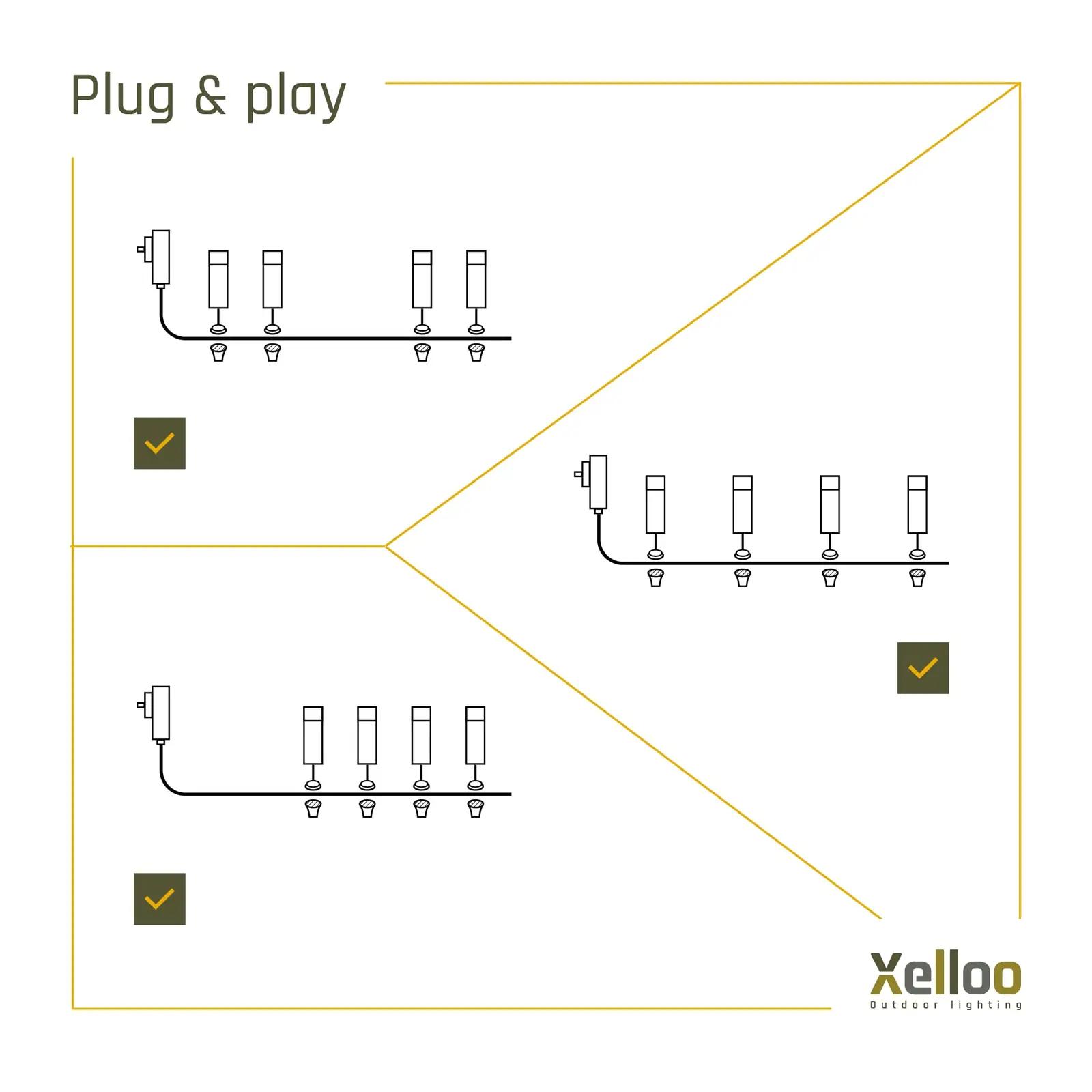 Xelloo aialaternakomplekt MAZE — modernne alumiiniumist disain – kasutusnäide