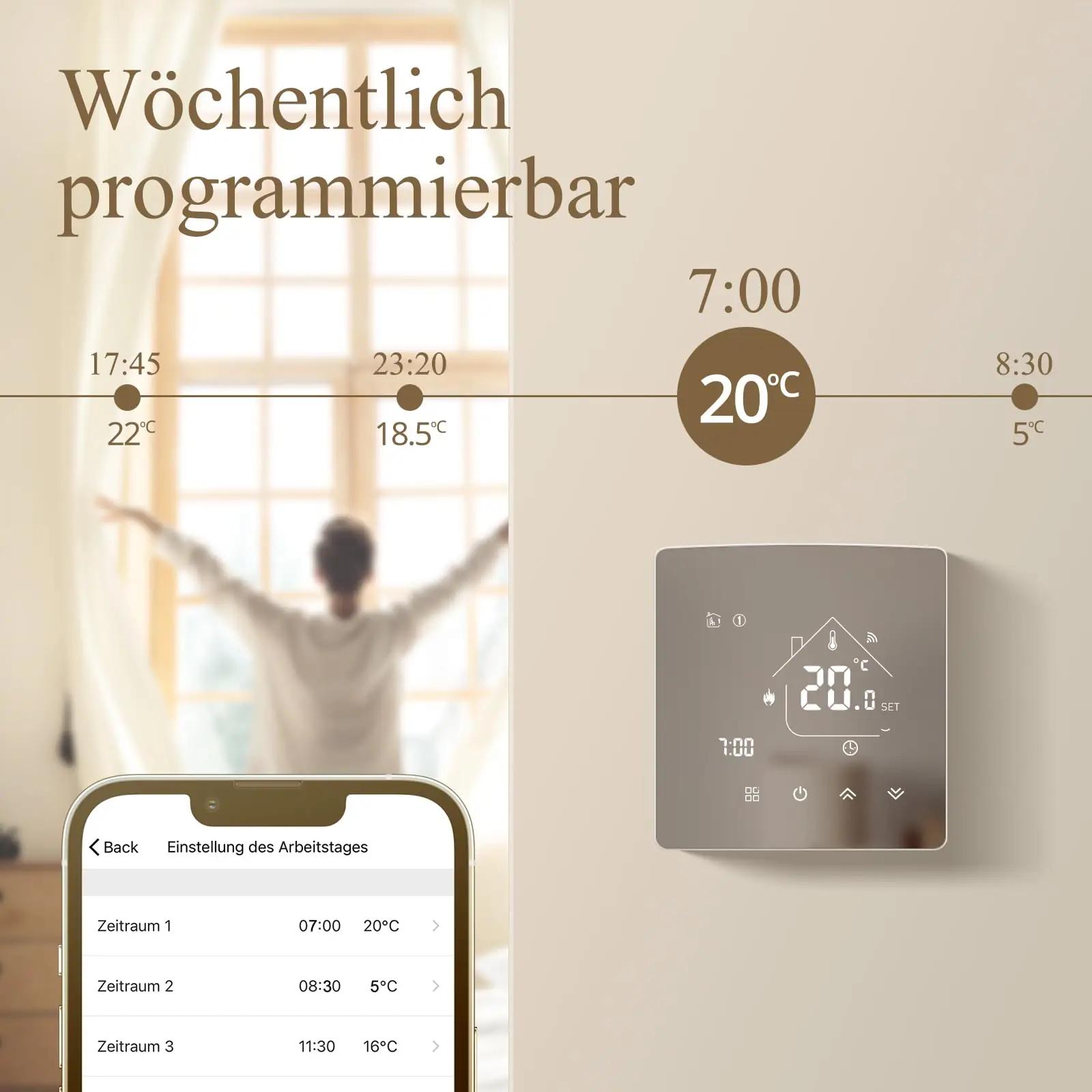BEOK CONTROLS nutikas seinatermostaat WiFi – säästlik küte – kasutusnäide