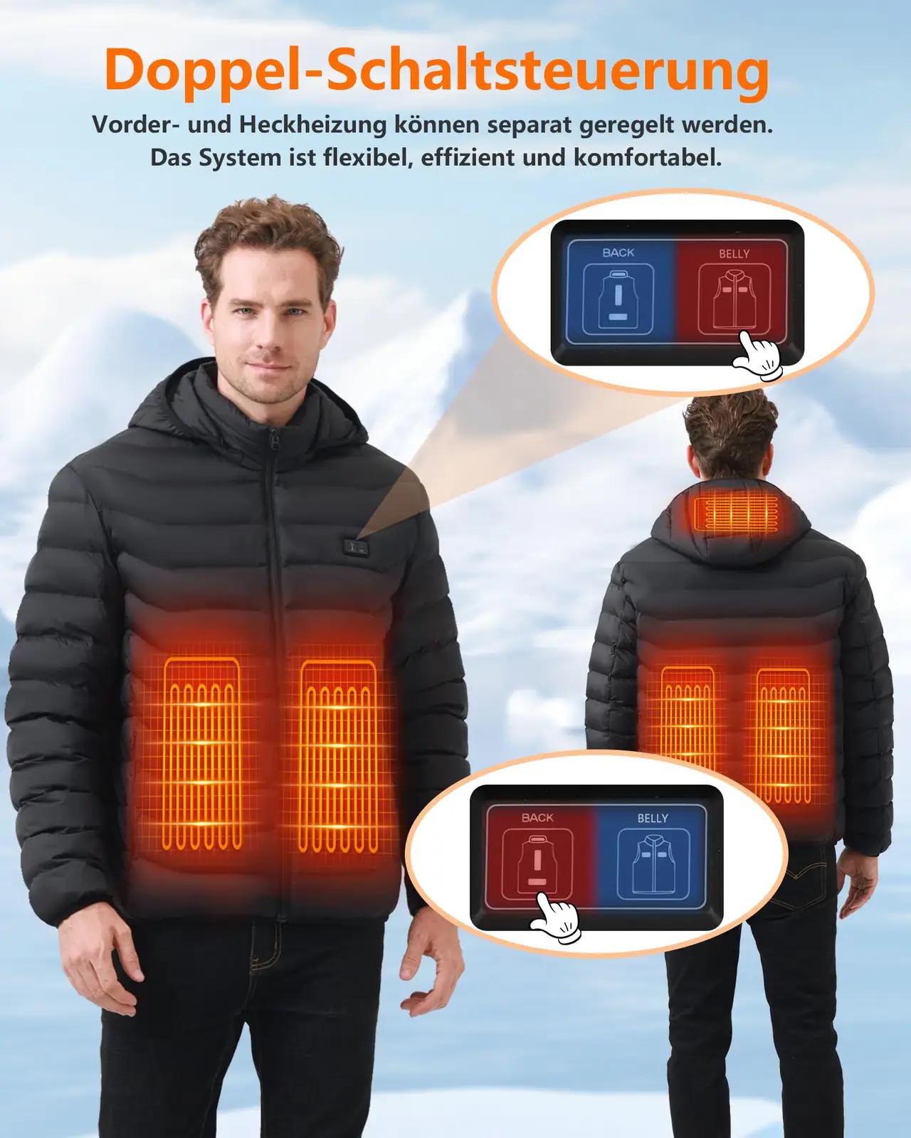 Mincoo soojendusega softshell-jope meestele – USB aku – pakend ja tarvikud