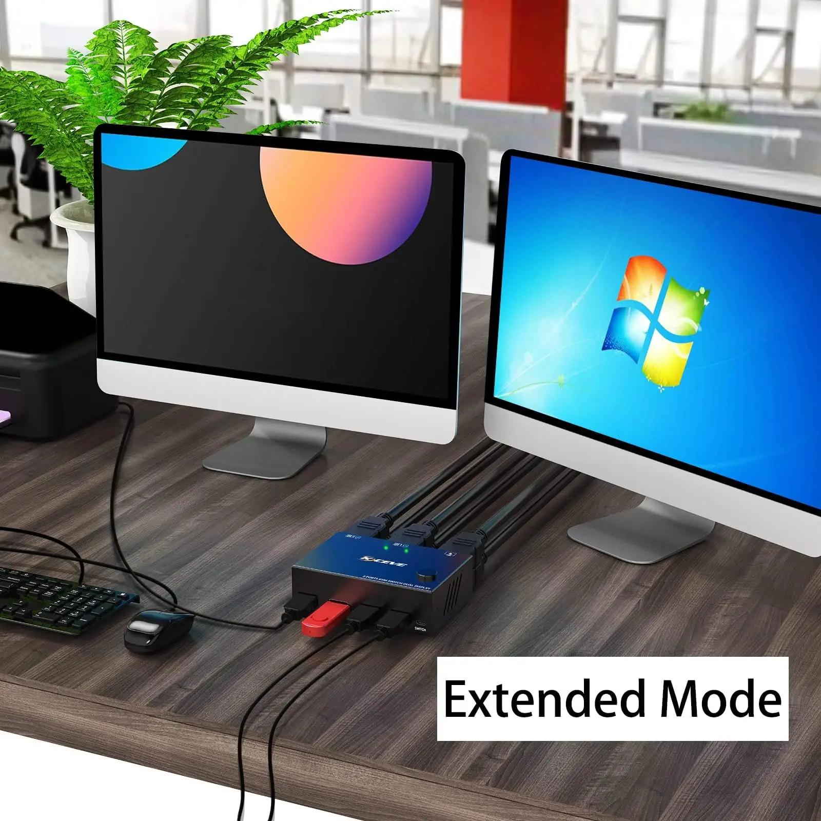 MLEEDA HDMI KVM switch kahe monitori jagamiseks ja töölauaks – lisavaade