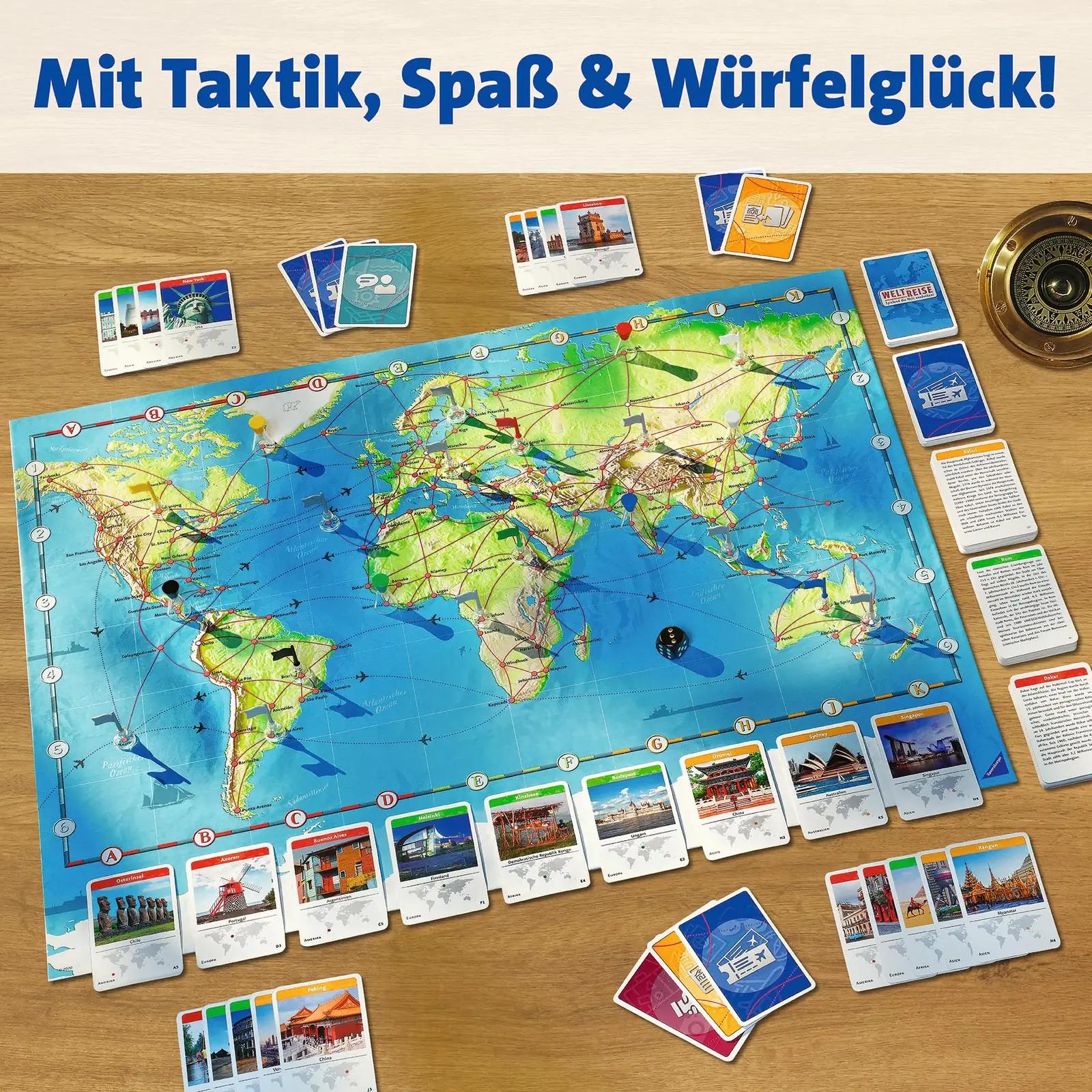 Ravensburger perekonnamäng maailmarändu elamusega, kartongist – lisavaade