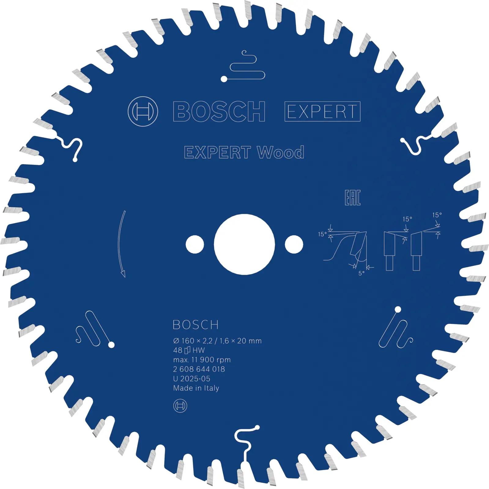 Bosch kvaliteetne puidutera Ø160 mm — täpne lõige
