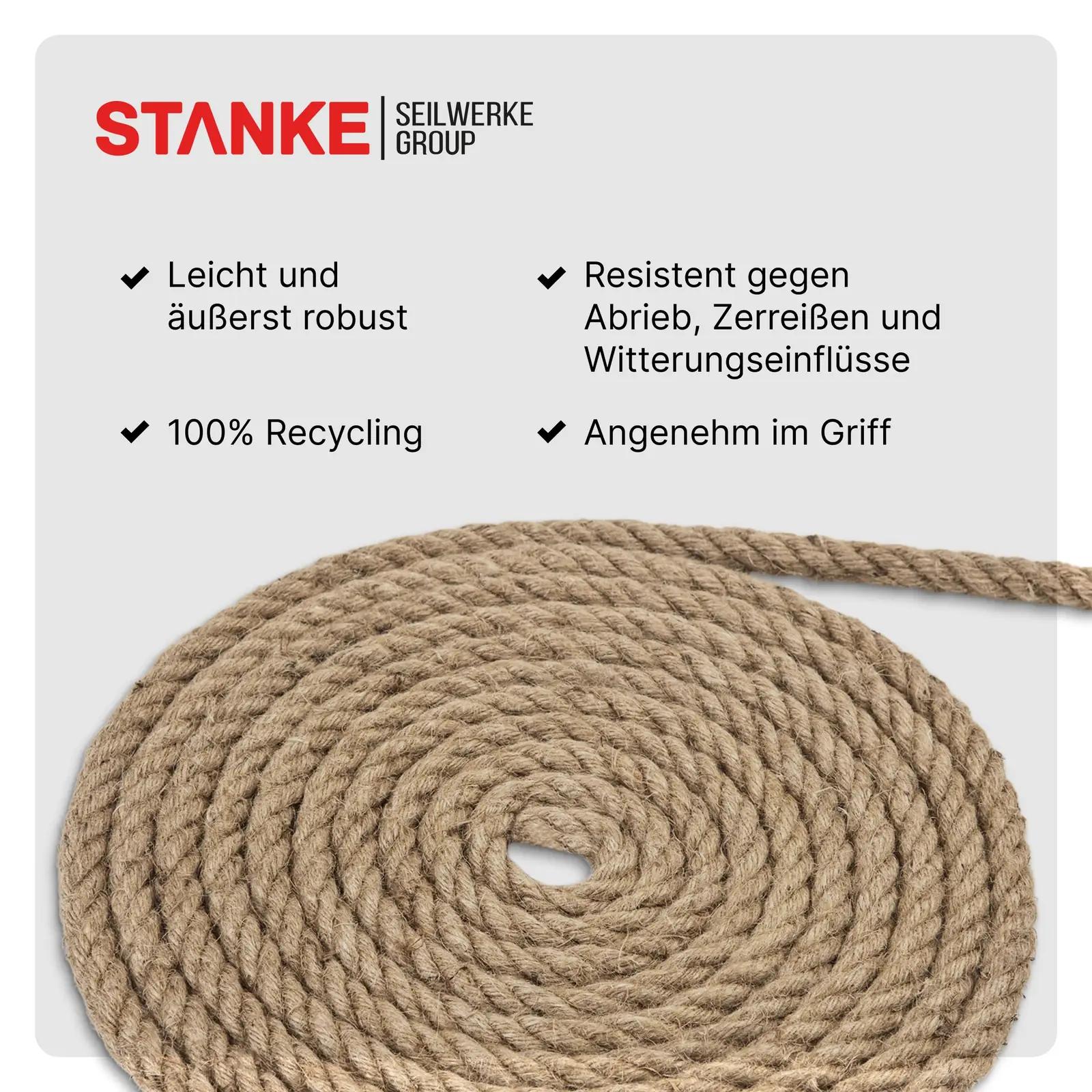 Seilwerk STANKE jutusöör 40 mm — tugev naturmaterjalist köis – detailne vaade