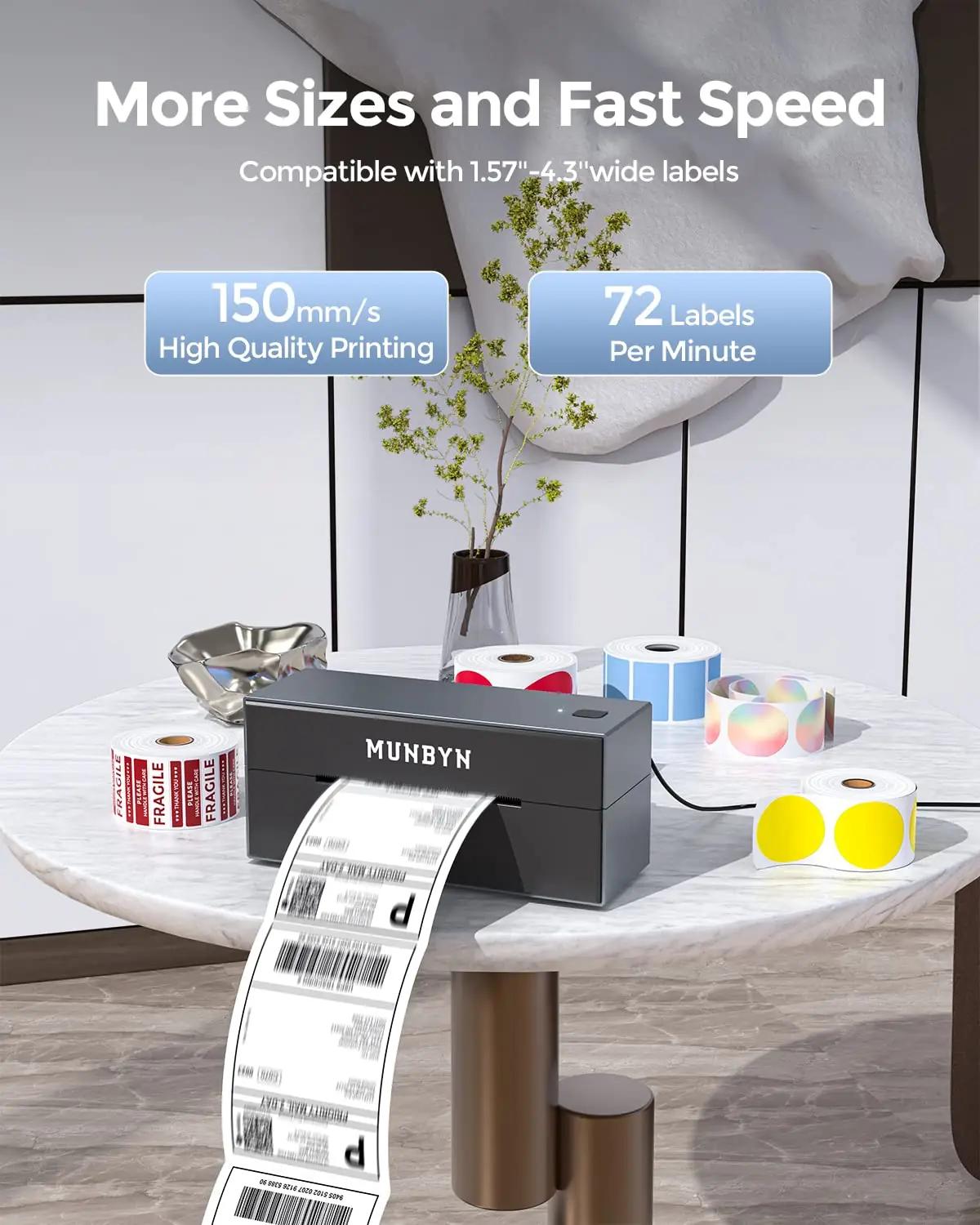 MUNBYN Bluetooth etikettprinter – kiire kontori etiketeerija – kasutusnäide