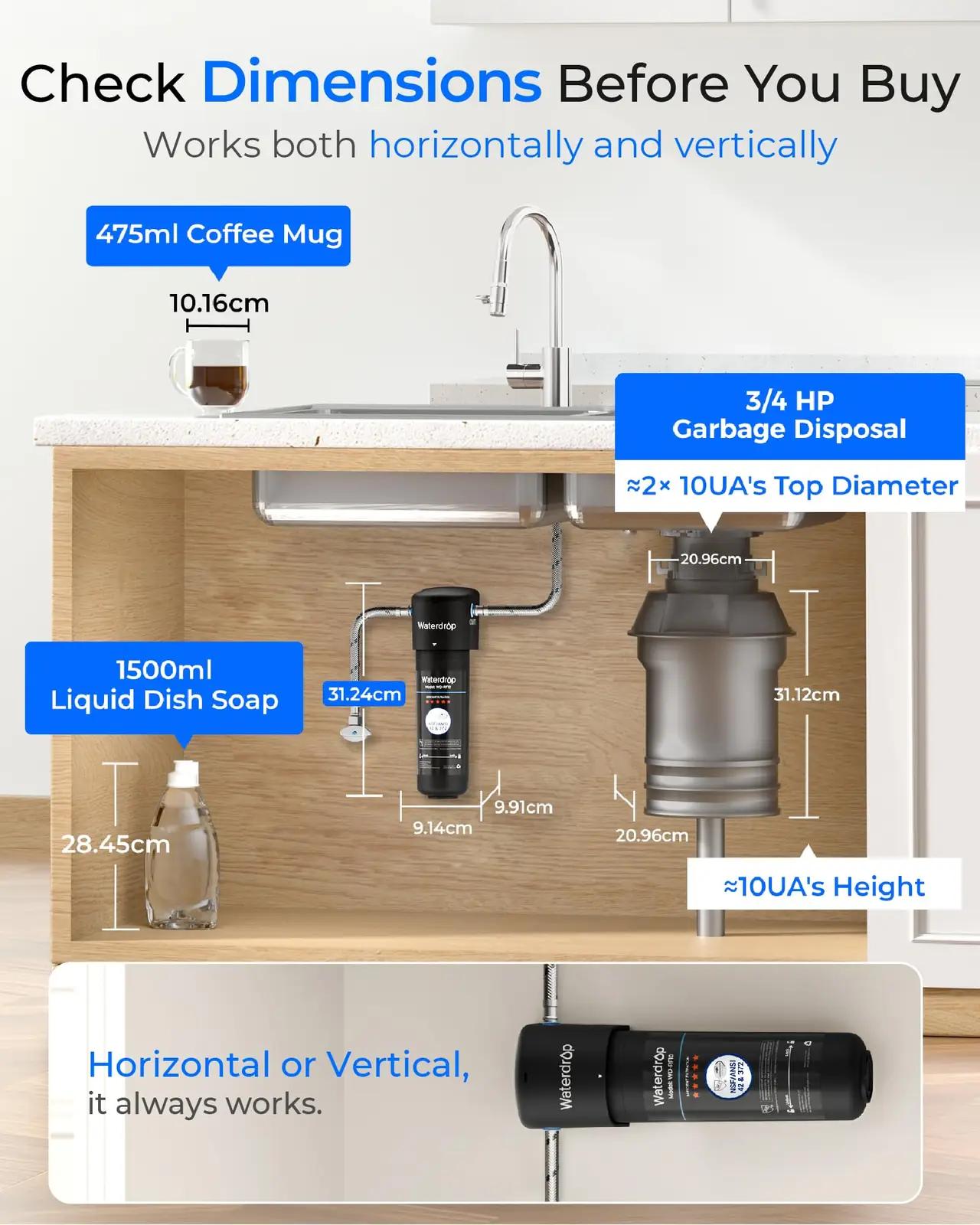 Waterdrop allapandav veefilter WD-10UA — puhas joogivesi kööki – kasutusnäide