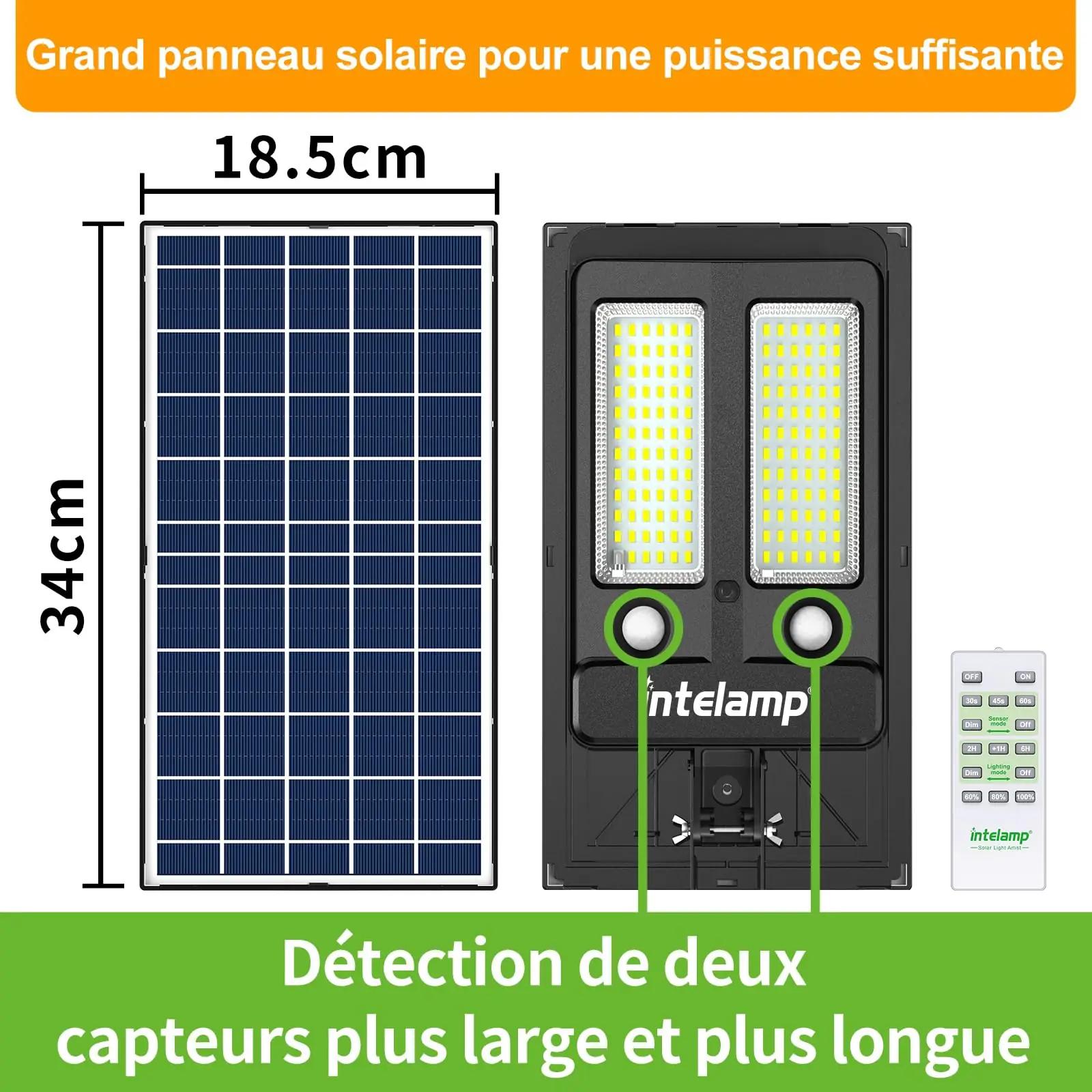 INTELAMP välisvalgusti solar ABS-korpusega — võimas 3000 lm – lisavaade