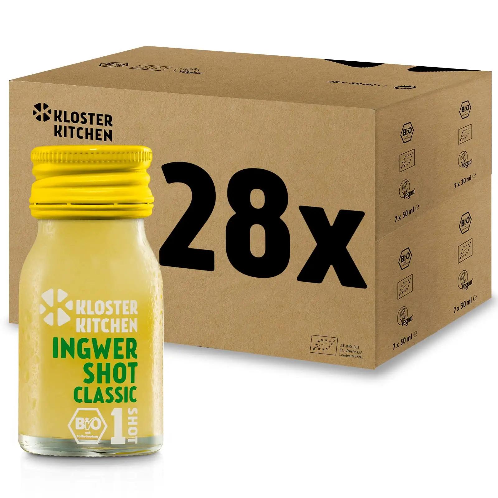 Kloster Kitchen ingwer-shotid 28×30 ml — mahe ja energiatandev