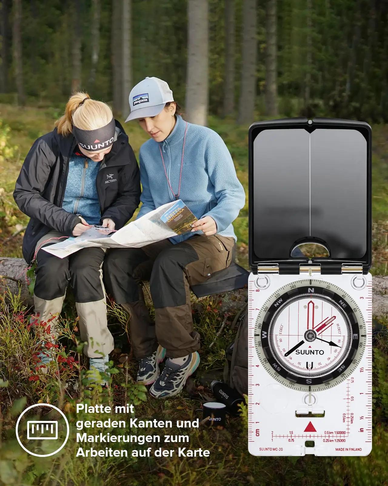 SUUNTO roostevaba peegelkompass – täpne matkaabiline – pakend ja tarvikud