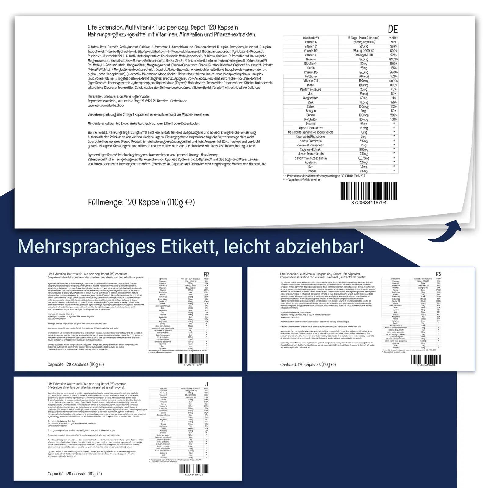 Life Extension multivitamiin — igapäevane toetus 120 kapslit – pilt 8