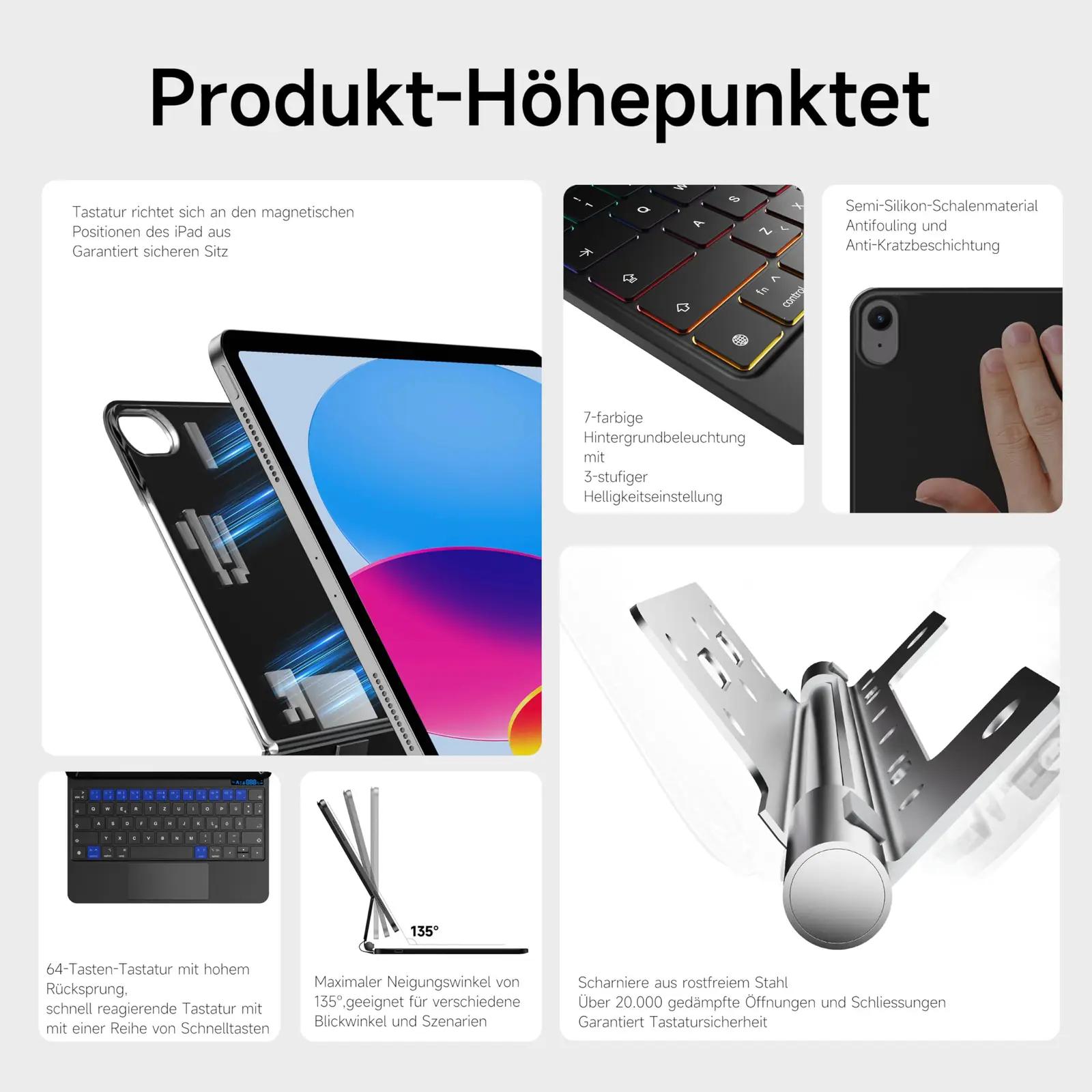 nimin must klaviatuurikate iPadile — magnetiline trackpadiga – pakend ja tarvikud