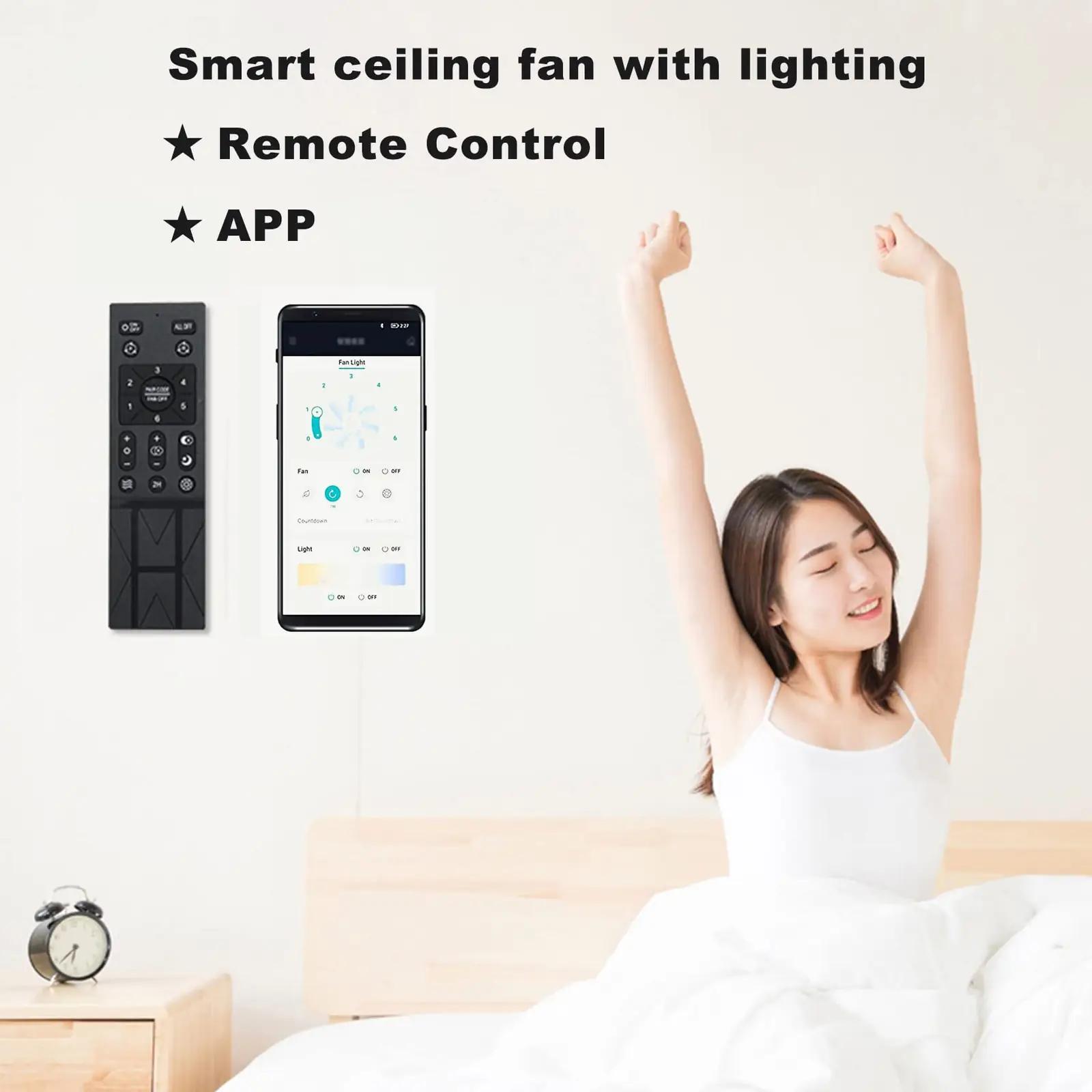WODA Shang Mao modernne LED laeventilaator 70 cm valge – lisavaade