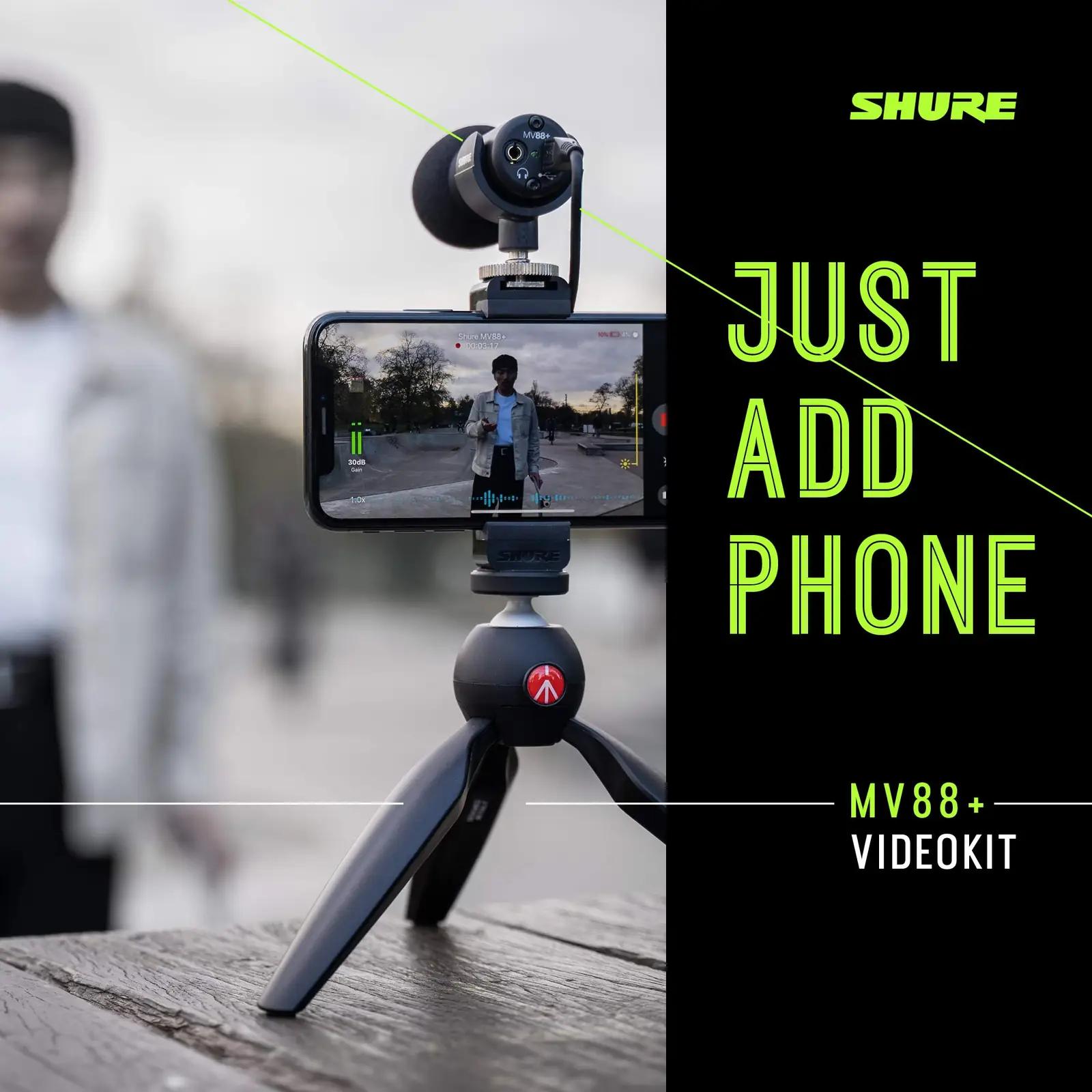 Shure kvaliteetne MV88+ mikrofoni video- ja streaming-kit – kasutusnäide