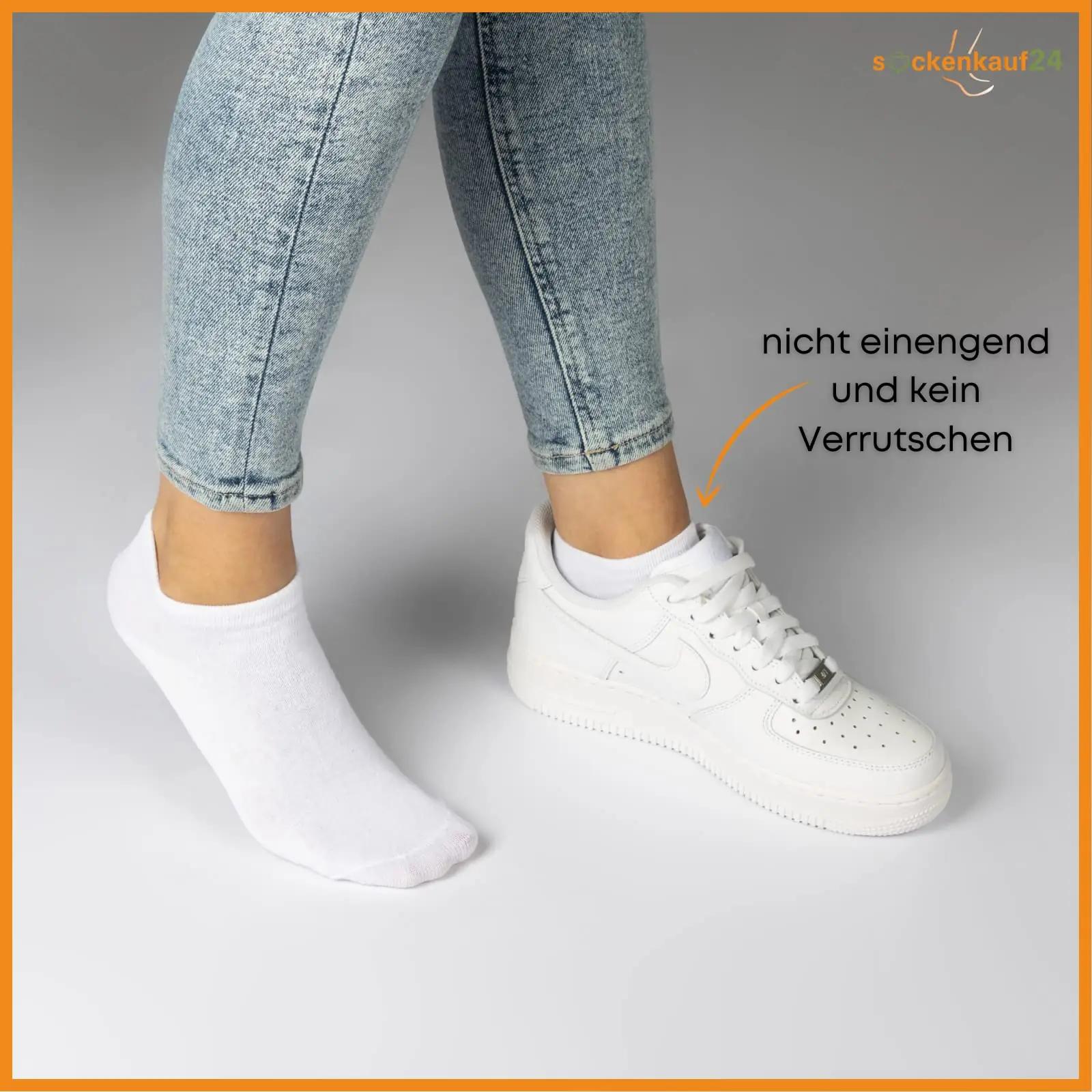 sockenkauf24 puuvillased sneaker-sokid 30 paari valge 43–46 – detailne vaade