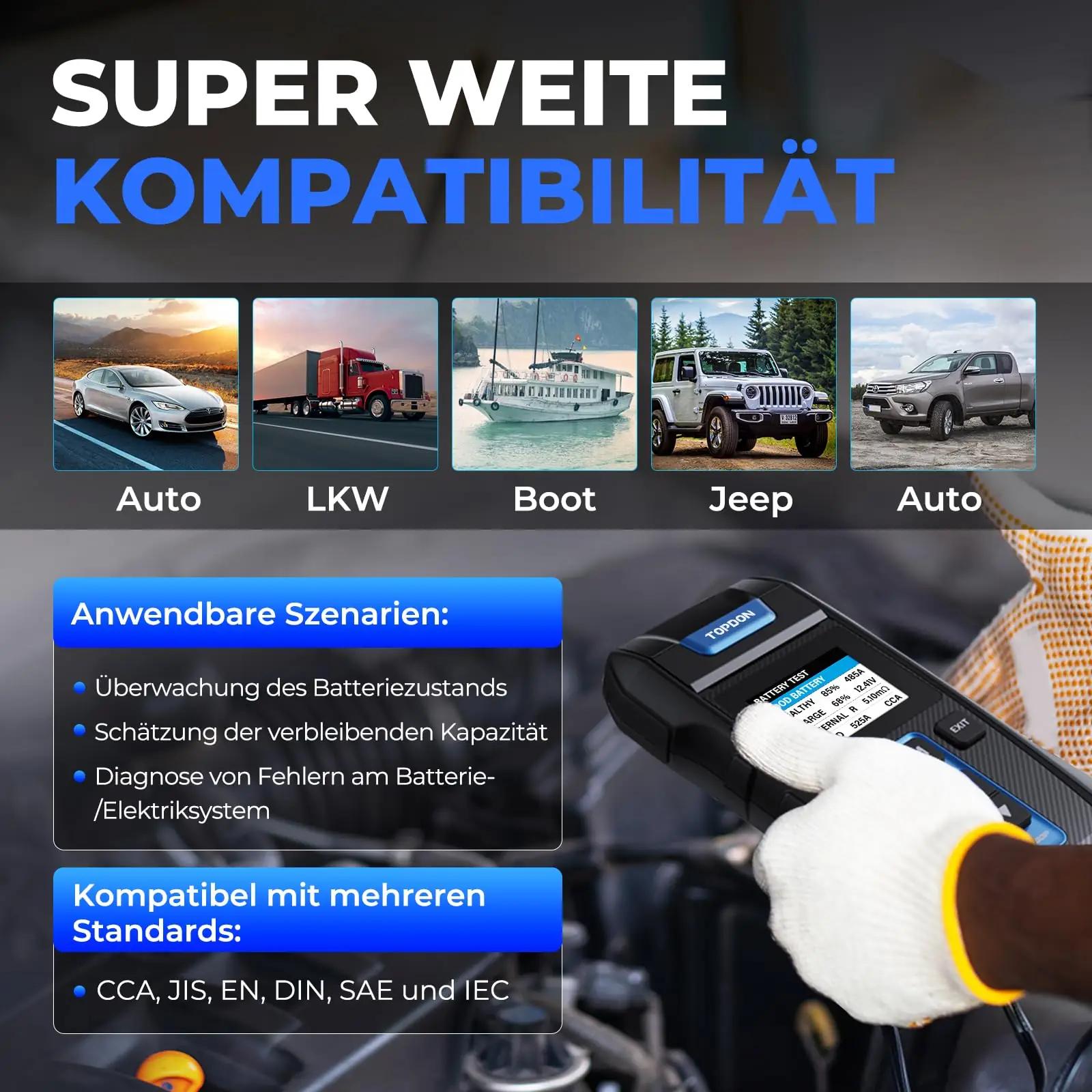 TOPDON aku- ja laadimissüsteemi tester – usalduslik tööriist – pilt 7
