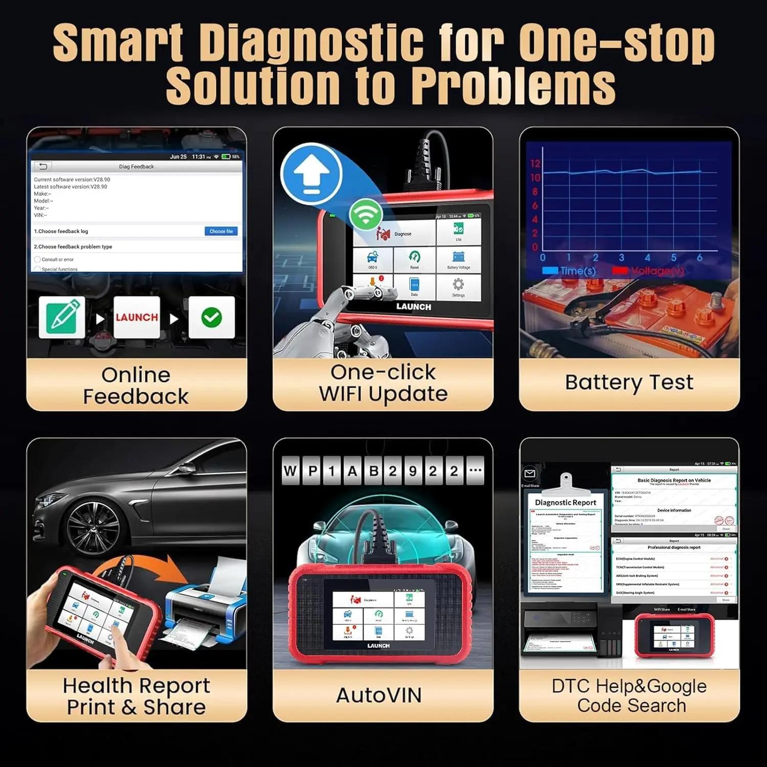 LAUNCH OBD2 diagnostikaseade CRP0054 — autotööriist koduseks – pakend ja tarvikud