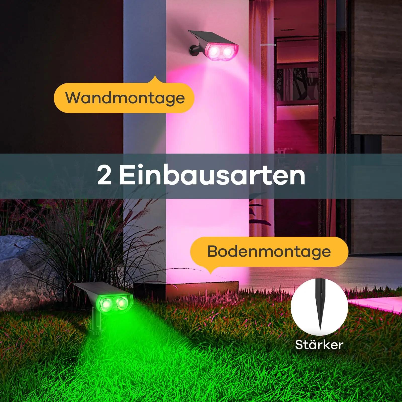 Linkind värviline päikeselamp aeda – ABS materjal, 4 tk komplekt – lisavaade