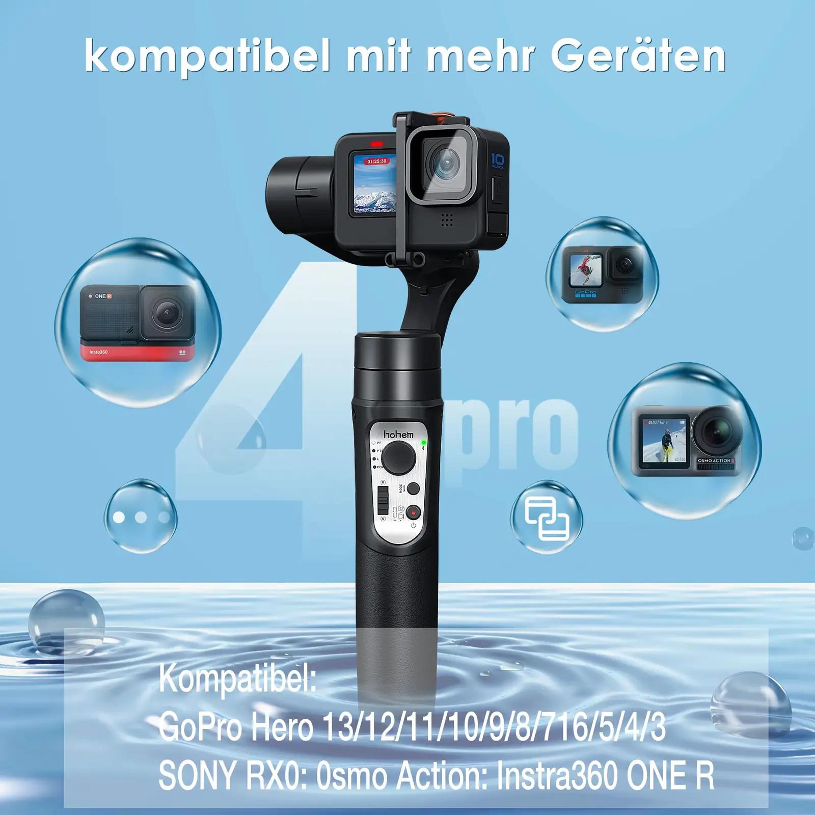 hohem iSteady Pro4 stabiilne gimbal action-kaamerale — IPX4 – detailne vaade