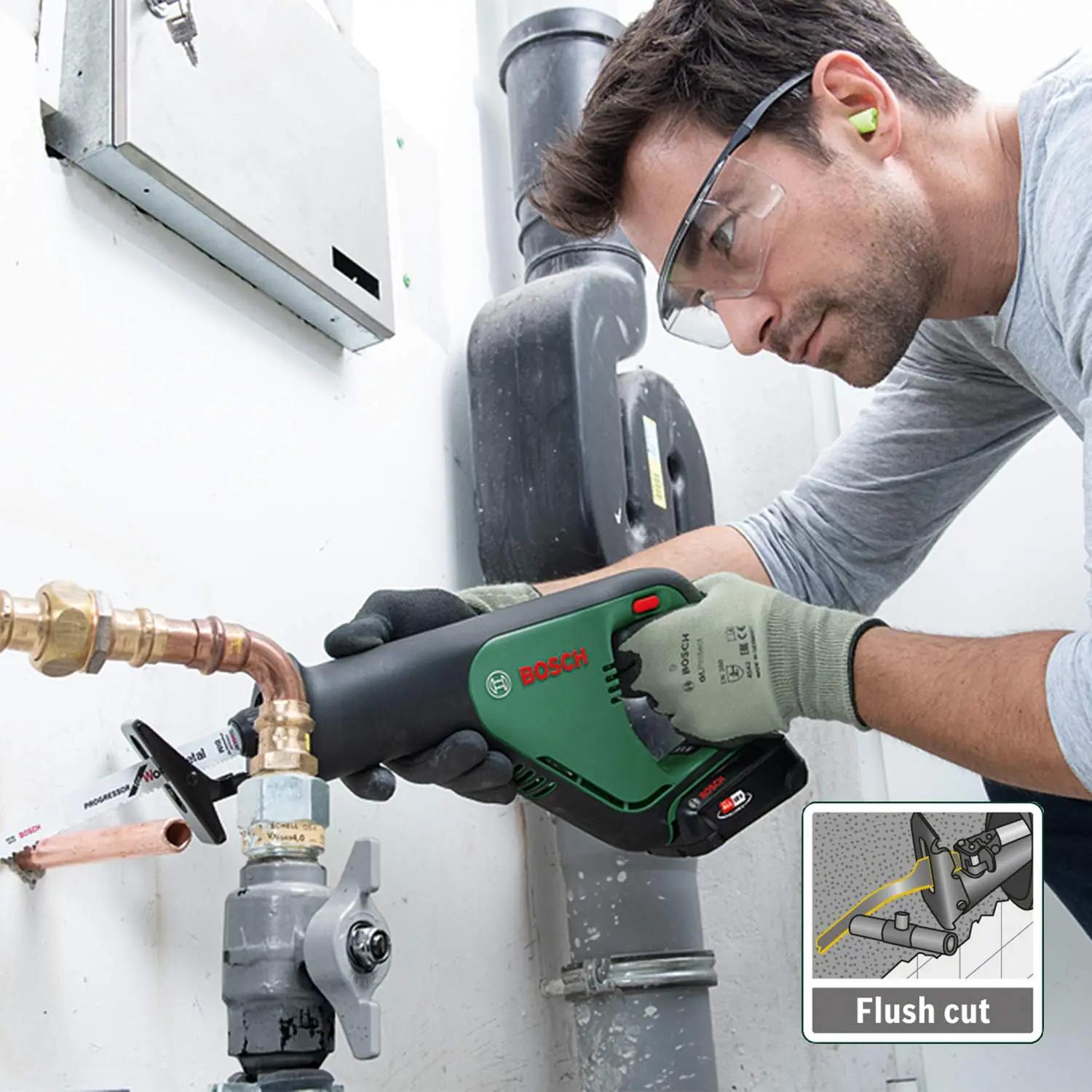 Bosch kvaliteetne akuga saag – AdvancedRecip18 komplekt – pakend ja tarvikud