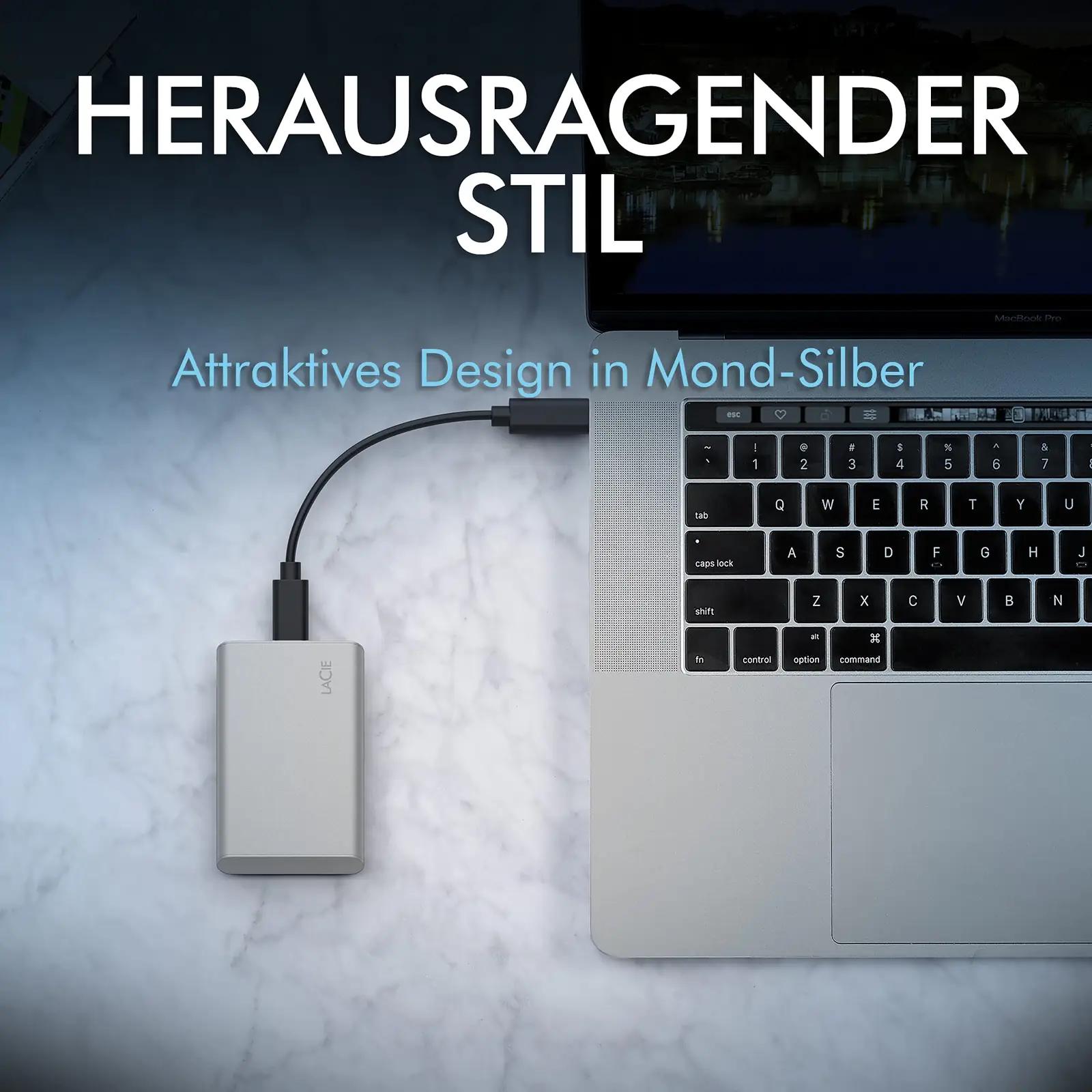 LaCie Moon Silver 1TB kaasaskantav SSD — kiire varukoopia – kasutusnäide