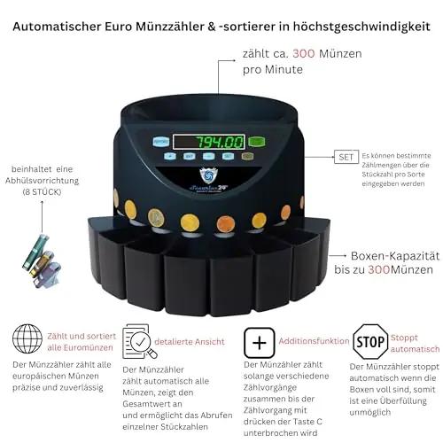 Securina24 automaatne mündiloendur SR-1200 — täpne ja vastupidav – pakend ja tarvikud