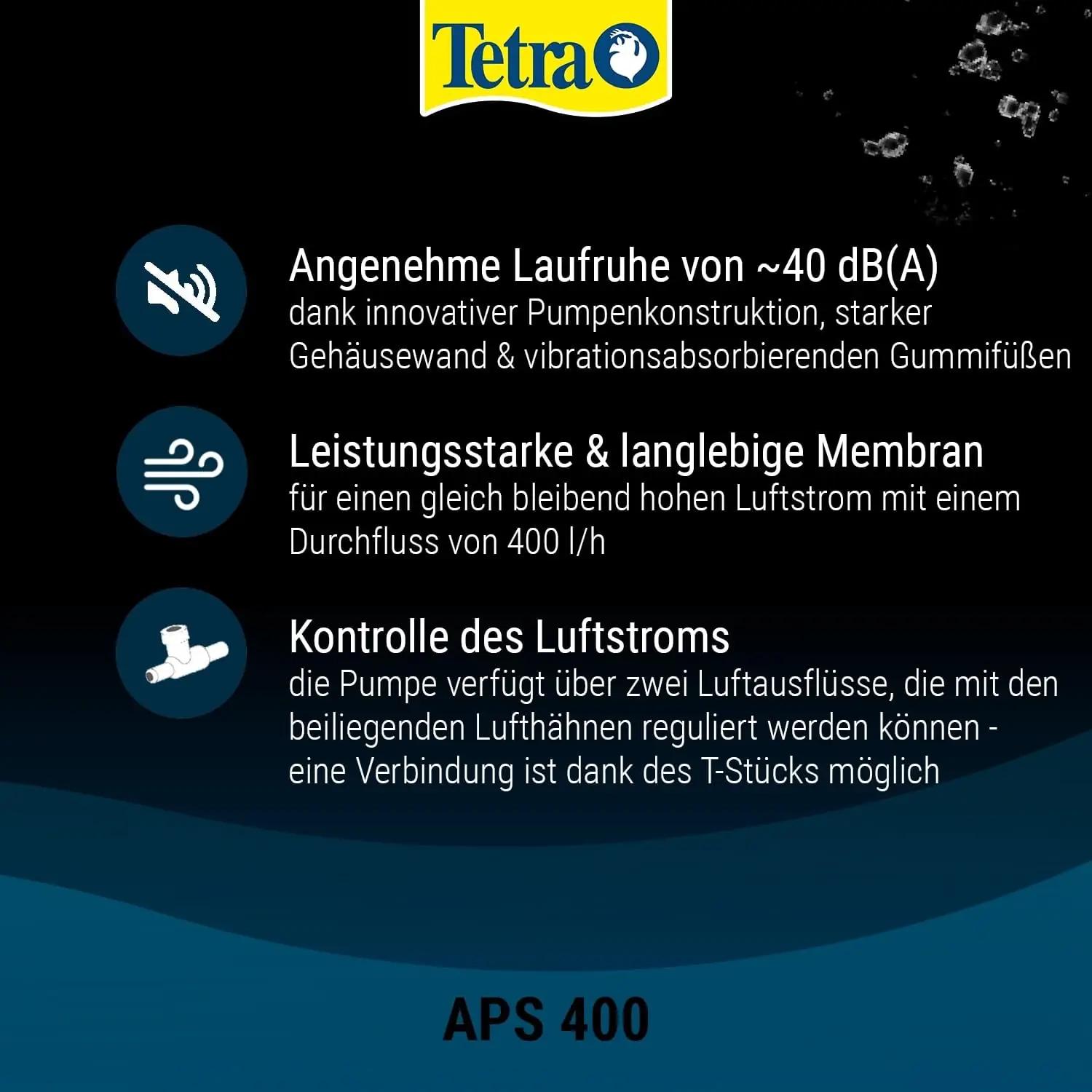 Tetra vaikne luftpump APS 400 – sobib 250–600 L akvaariumile – kasutusnäide