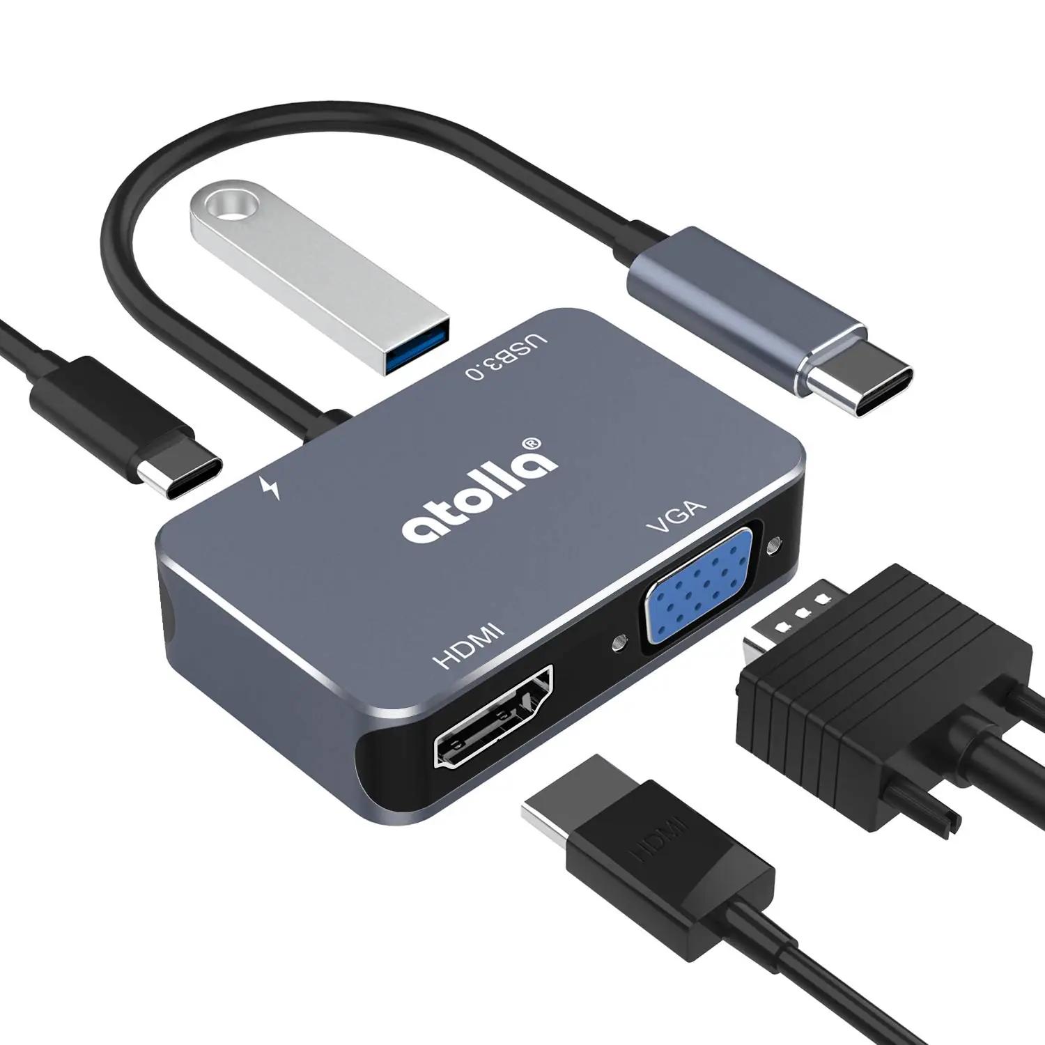 Atolla alumiinium USB-C hub – 4K HDMI, PD 60W ühendus
