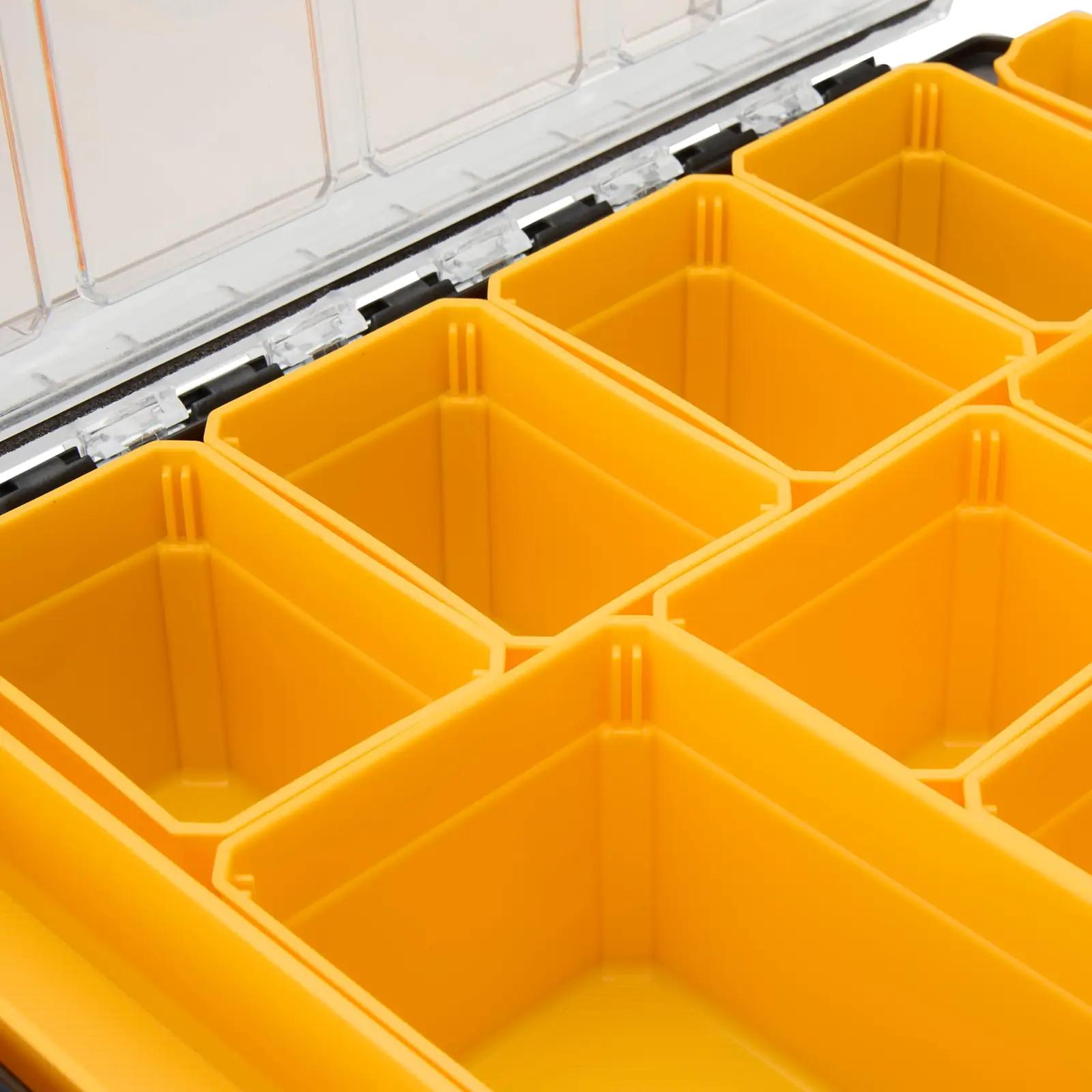 DEWALT vastupidav TSTAK organizer — kompaktne tööriistakast – kasutusnäide
