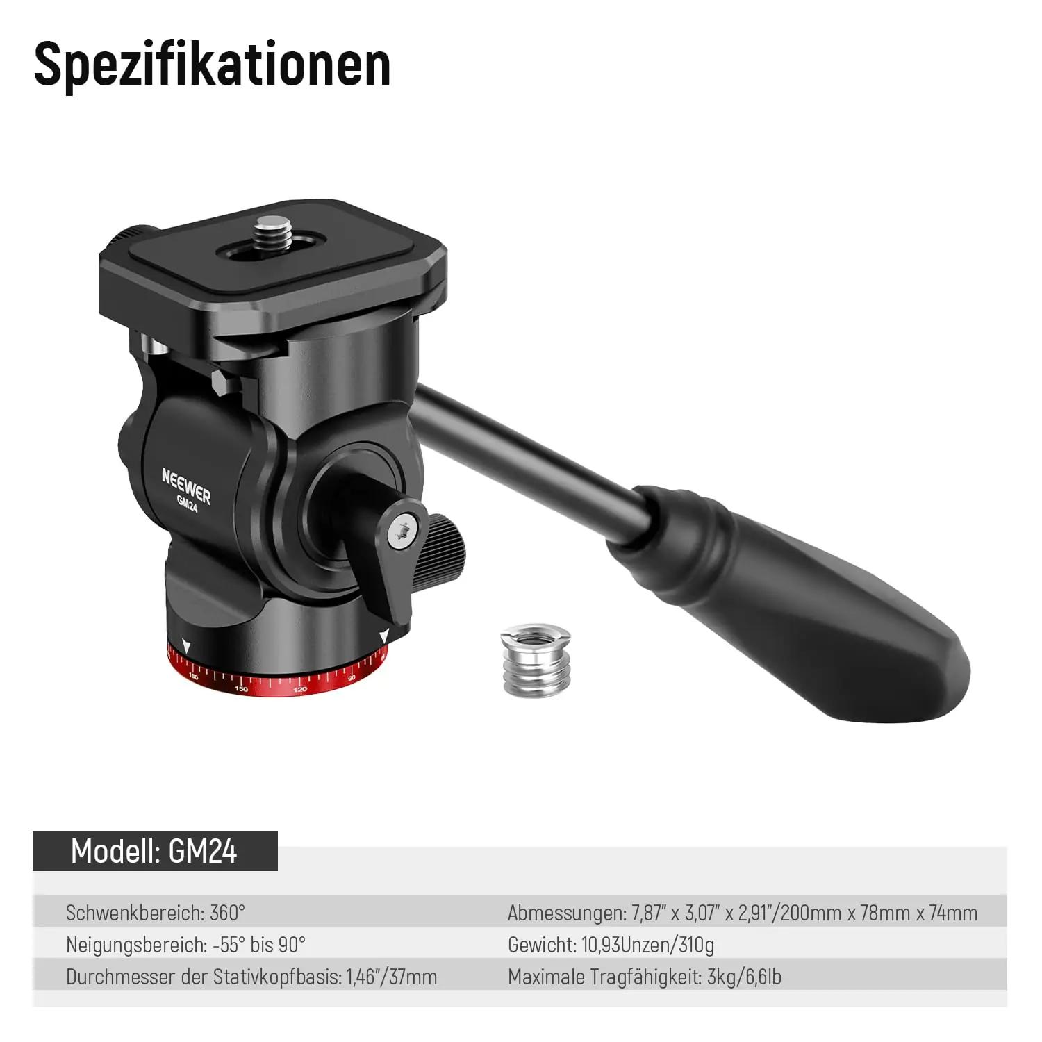 NEEWER metallist statiivipea GM24 — sujuv pan tilt ja – pilt 9