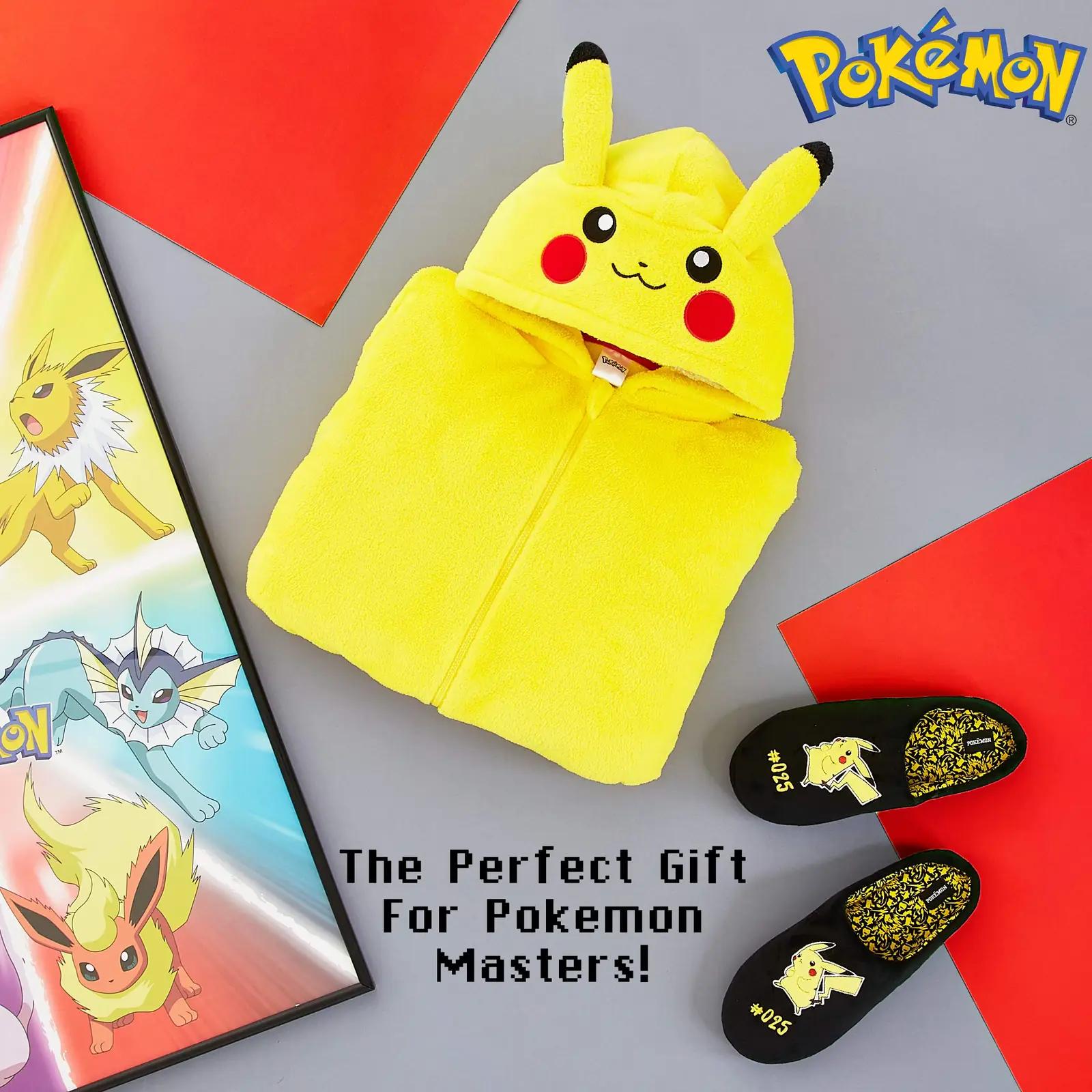 Pokémon pehme fleece-onesie meestele – Pikachu stiilne pidžaama – pakend ja tarvikud