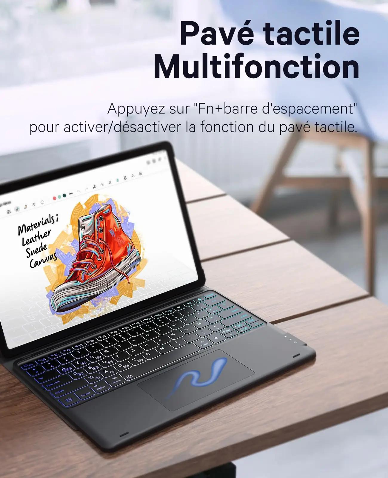 Earto magnetiline klaviatuur Tab S9 Plus jaoks – valgustusega – kasutusnäide