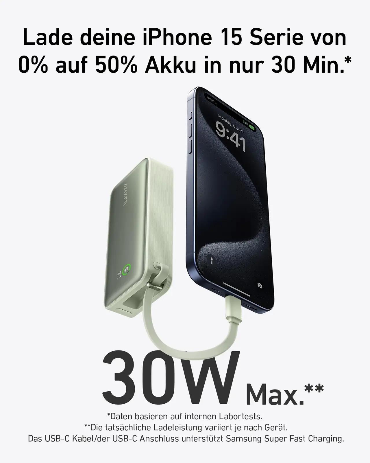 Anker kompaktne 10 000 mAh powerbank – kiire laadimine – detailne vaade