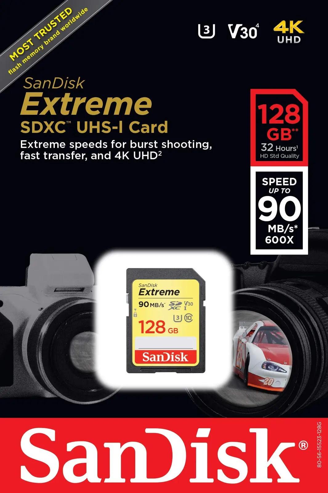 SanDisk vastupidav 128 GB SDXC mälukaart kiire lugemisega – kasutusnäide