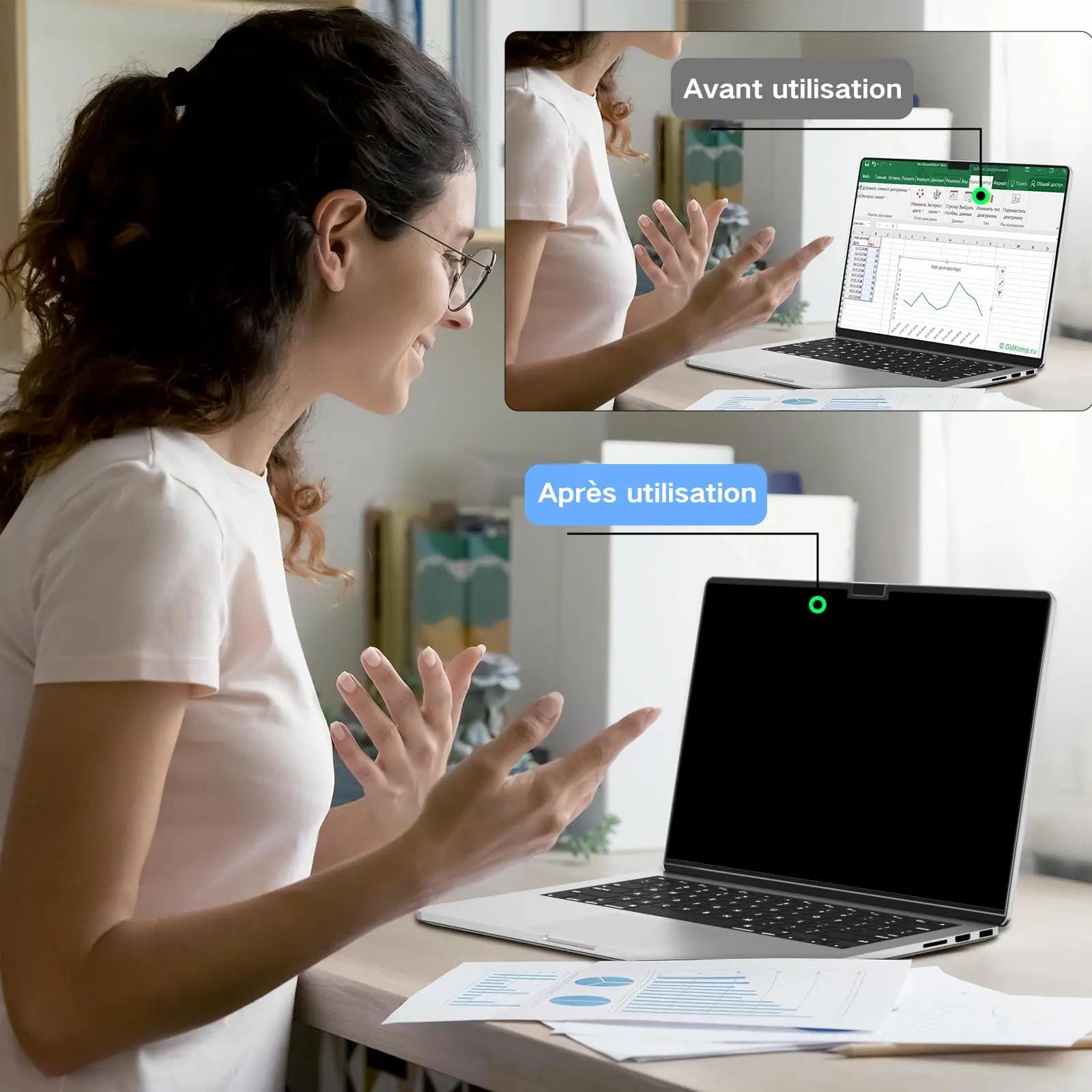 LUSA DESIGN nähtavuskaitse MacBook Air 13,6″ — privaatsus ja – kasutusnäide
