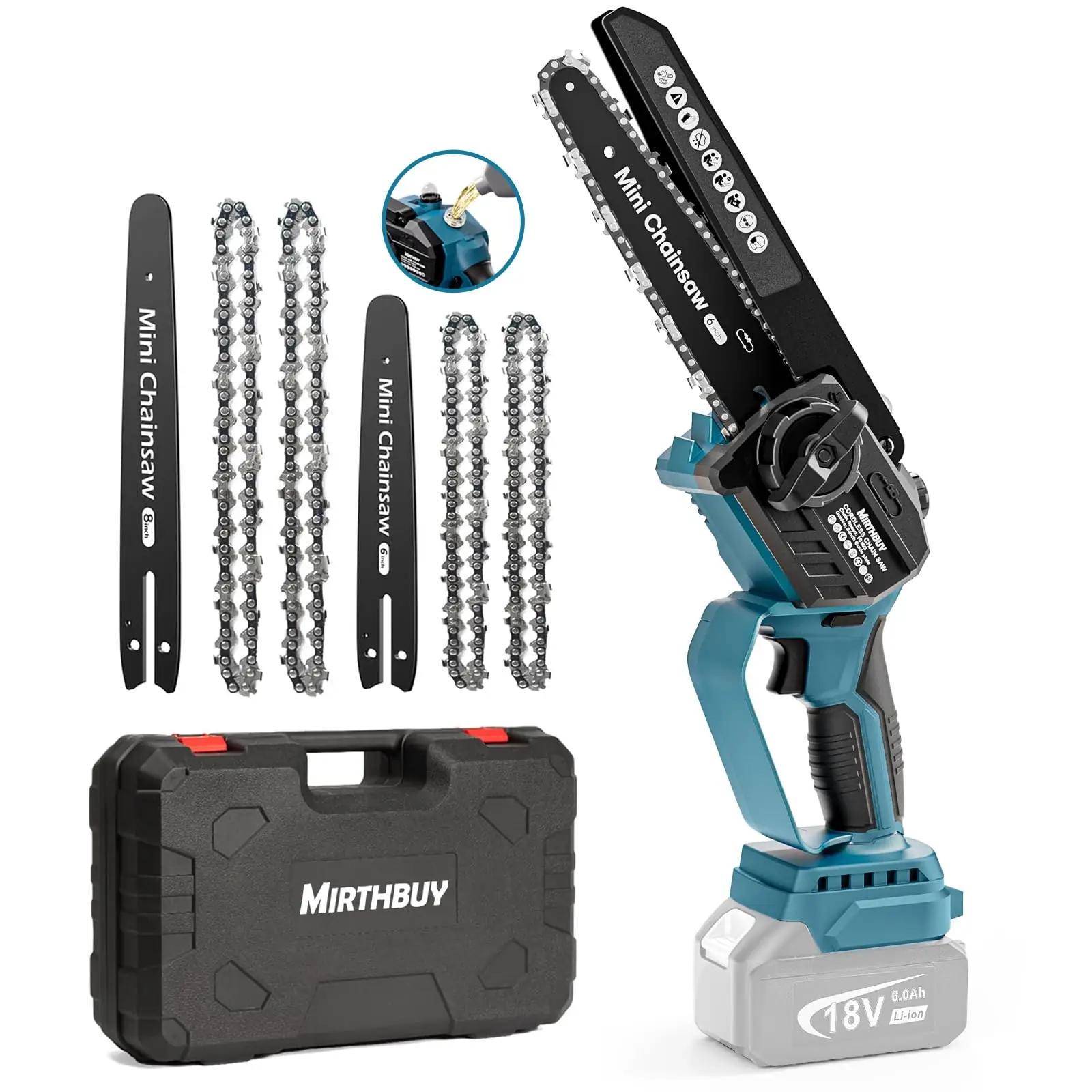 MIRTHBUY mini kettasaag 6/8 tolli — kerge terasest korpus