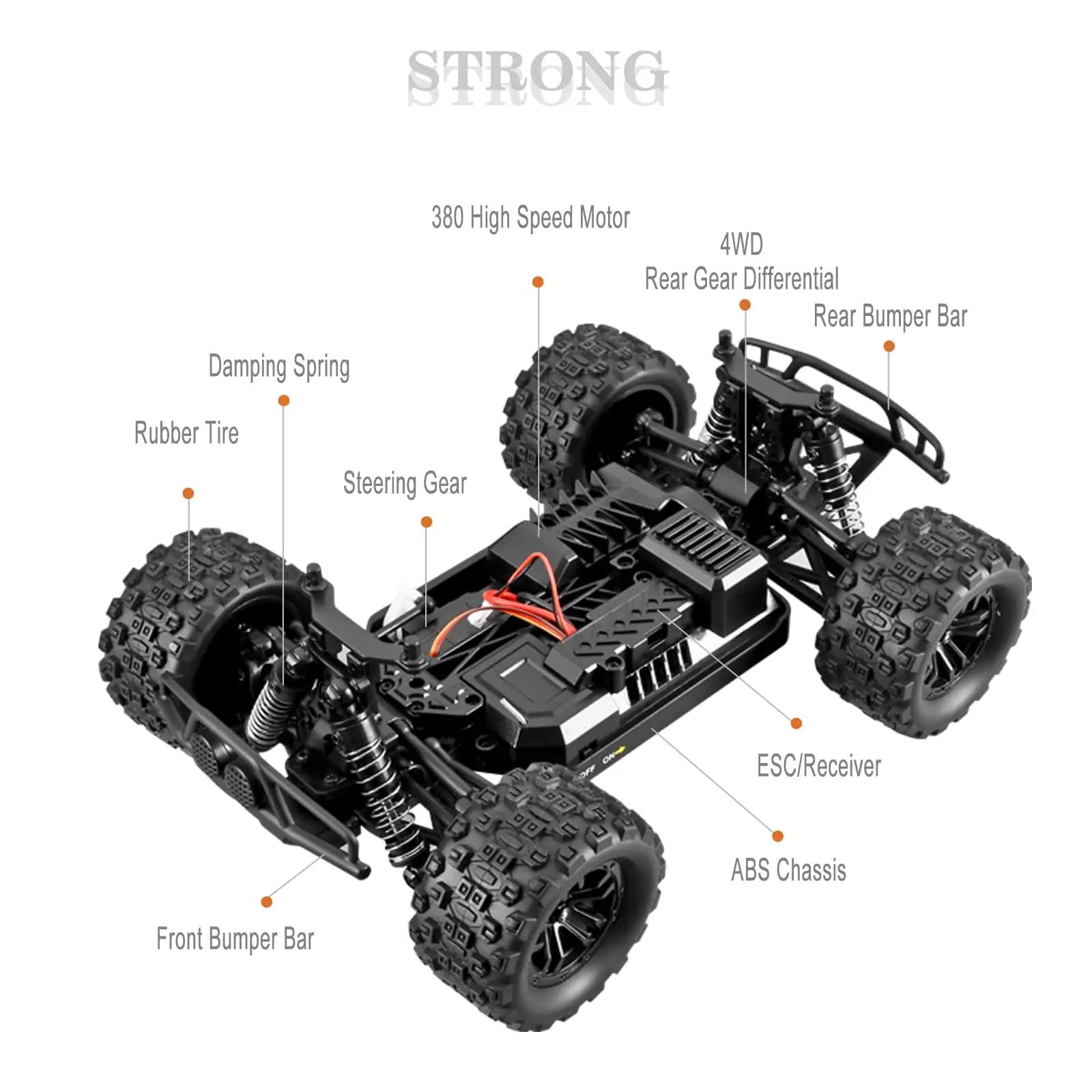 dexinco rohelise kestaga 4WD RC auto — vastupidav maastikuks – pilt 6