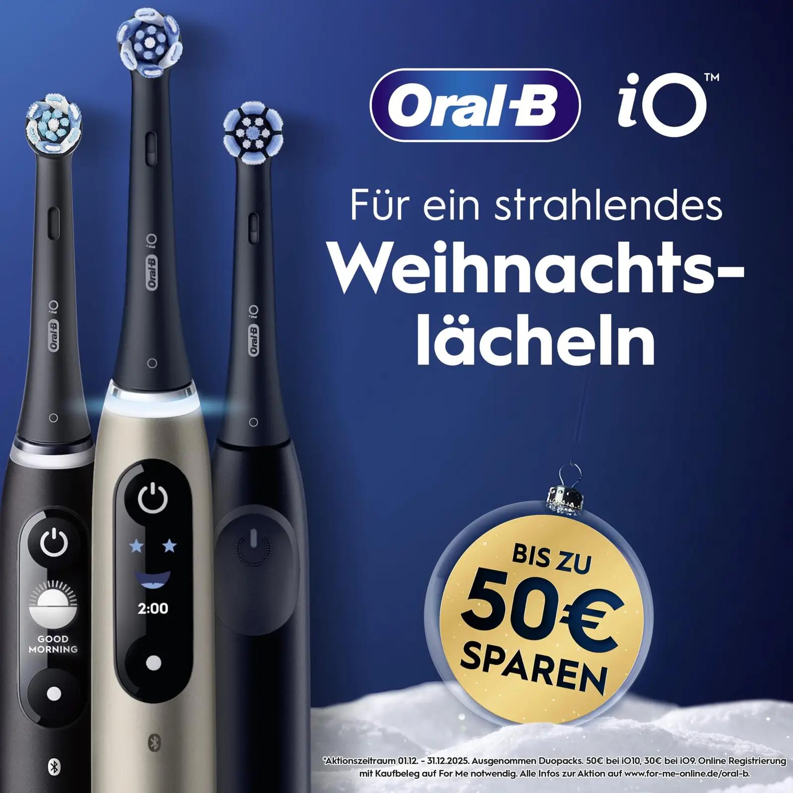Oral-B iO Series 10 must elektriline hambahari — õrn puhastus – detailne vaade