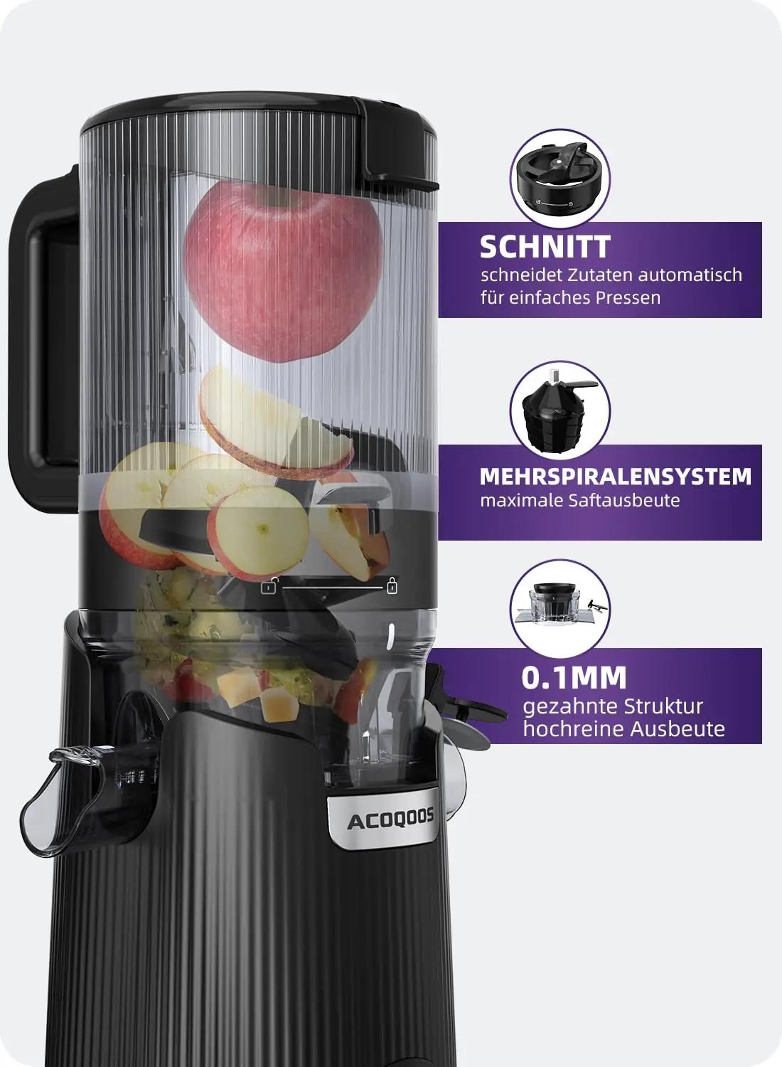 ACOQOOS must slow juicer tervete puu- ja köögiviljade jaoks – lisavaade
